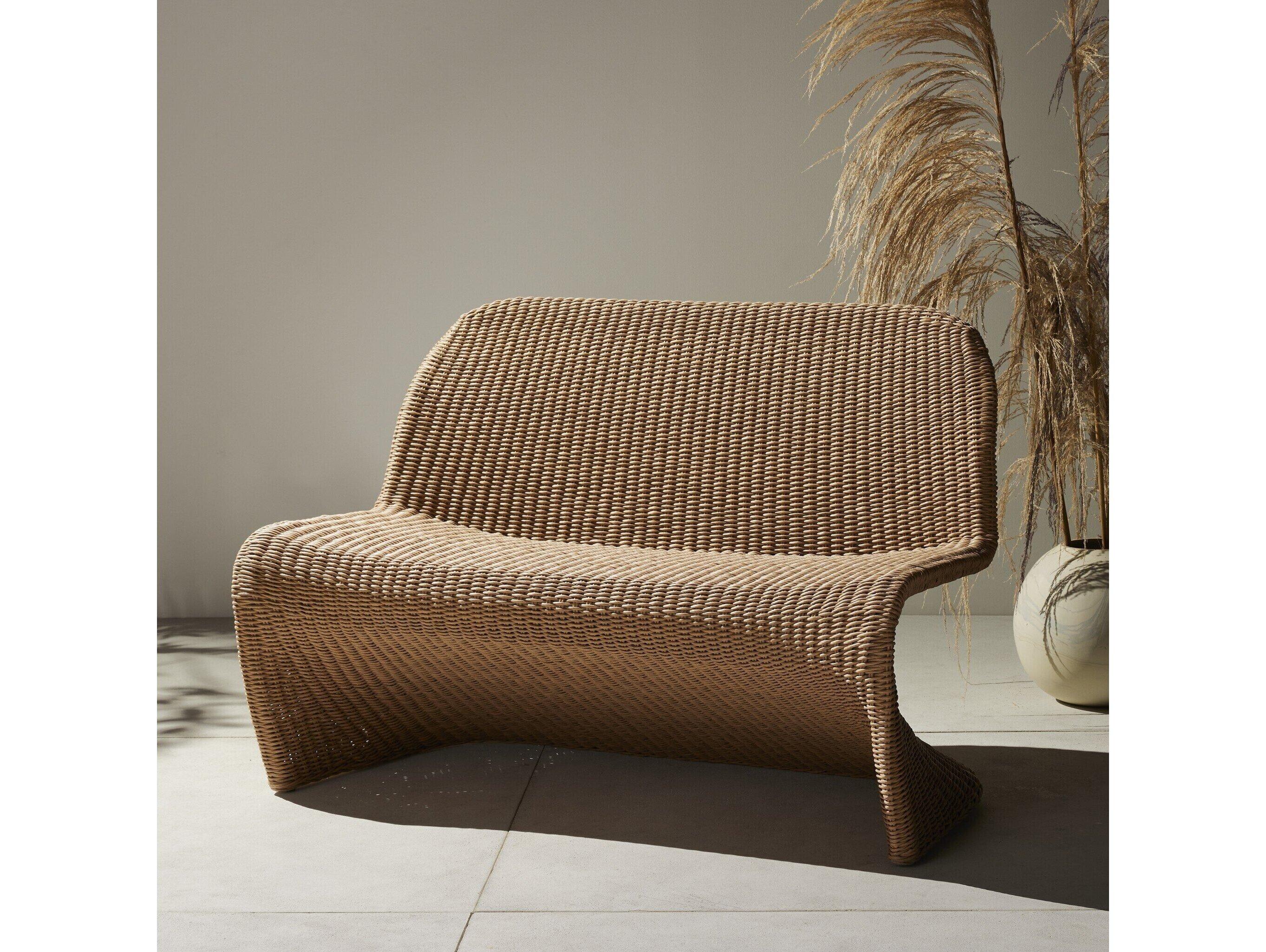 Four Hands Outdoor Grass Roots Vintage Natural Polypropylene Bench