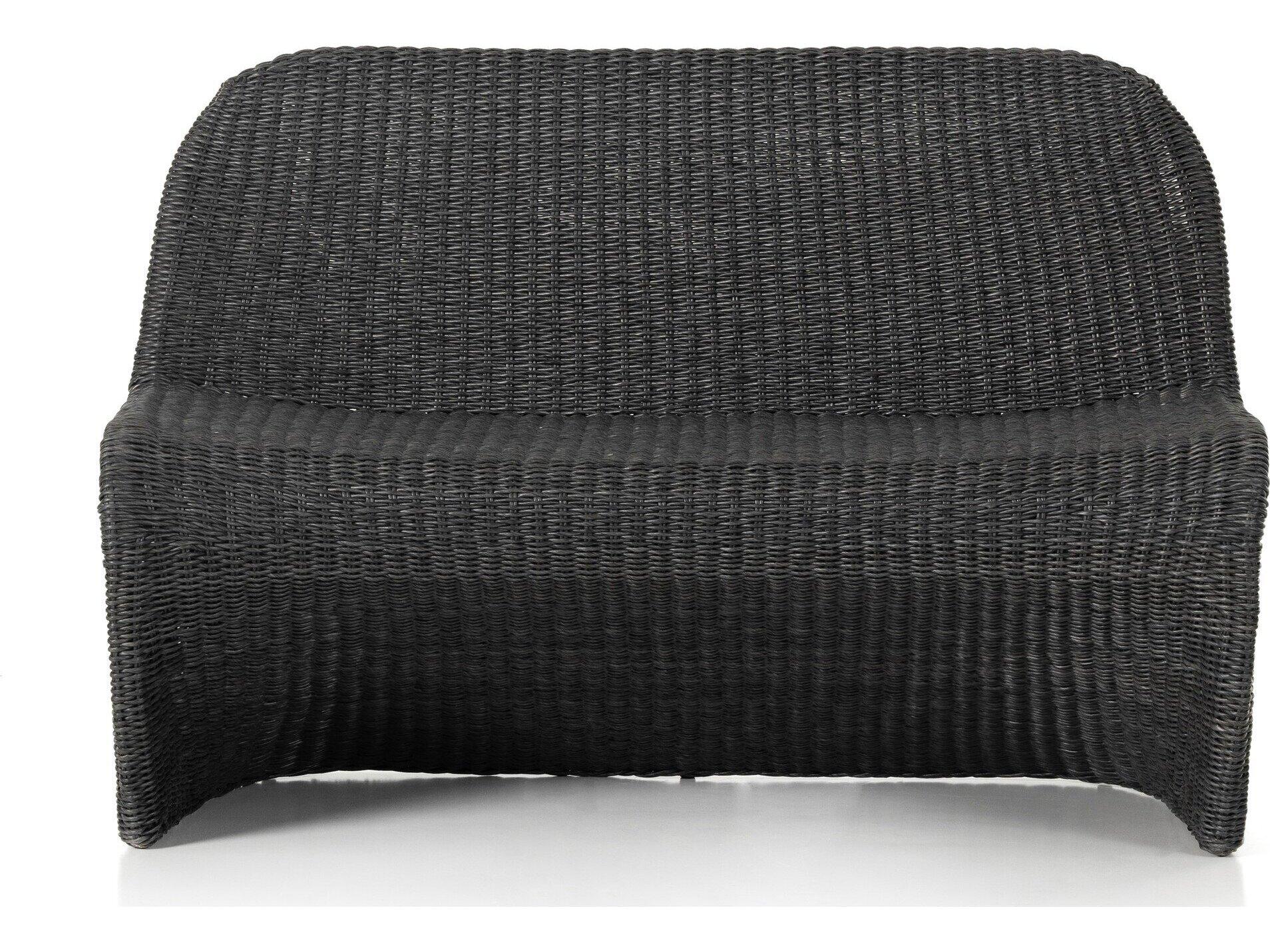 Four Hands Outdoor Grass Roots Vintage Coal Polypropylene Bench