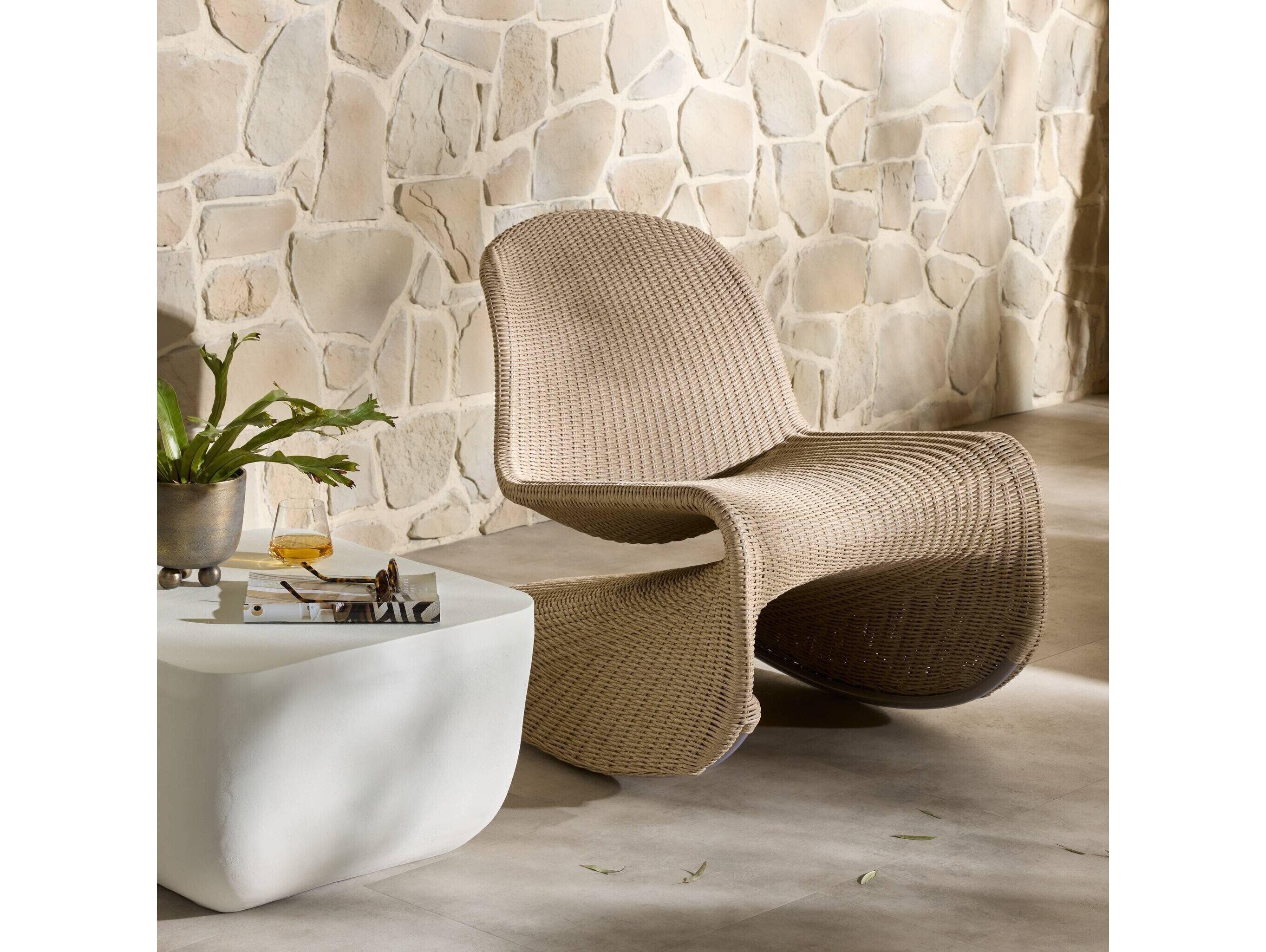 Four Hands Outdoor Grass Roots Vintage White Polypropylene Rocking Chair