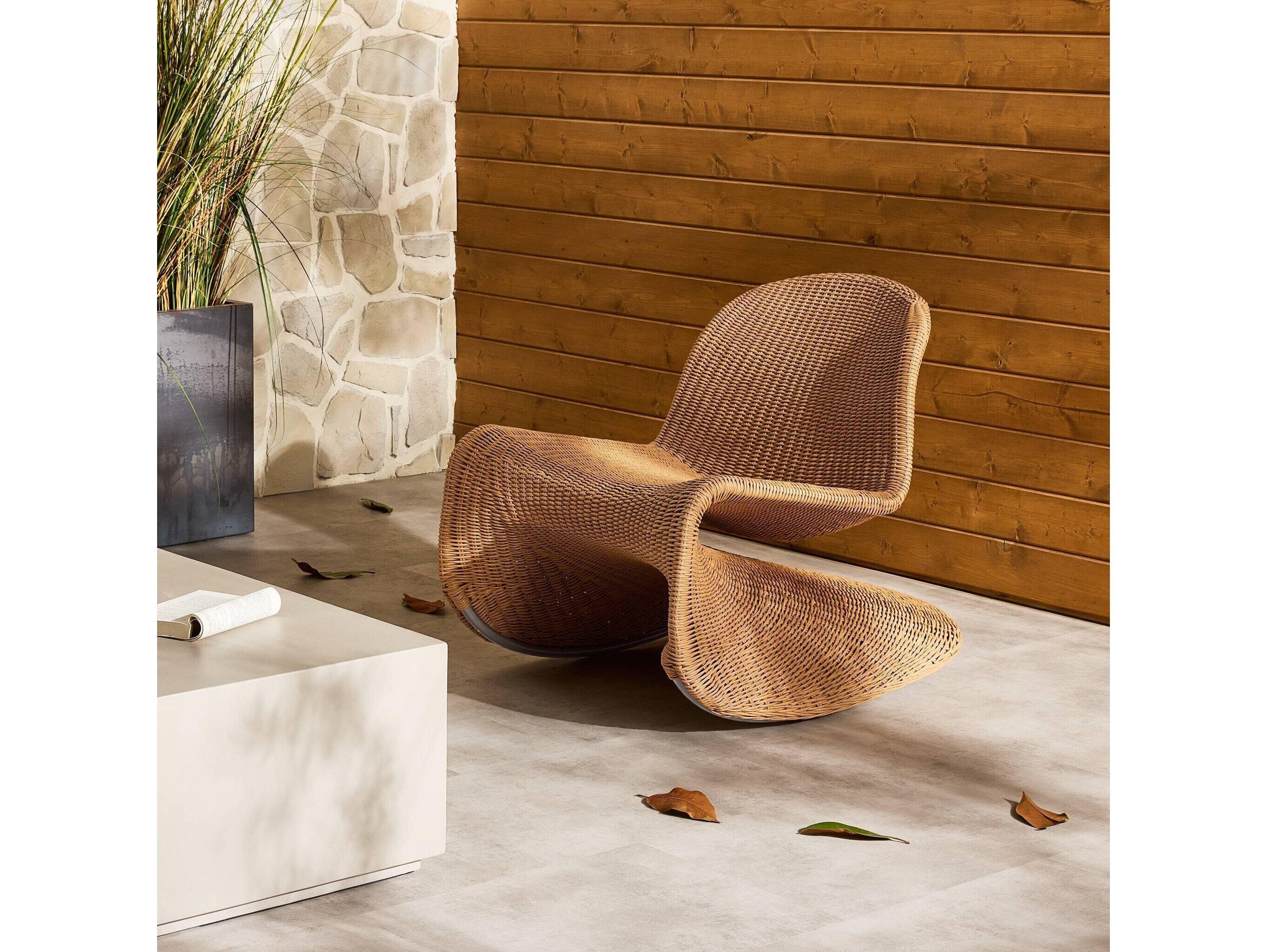 Four Hands Outdoor Grass Roots Vintage Natural Polypropylene Rocking Chair