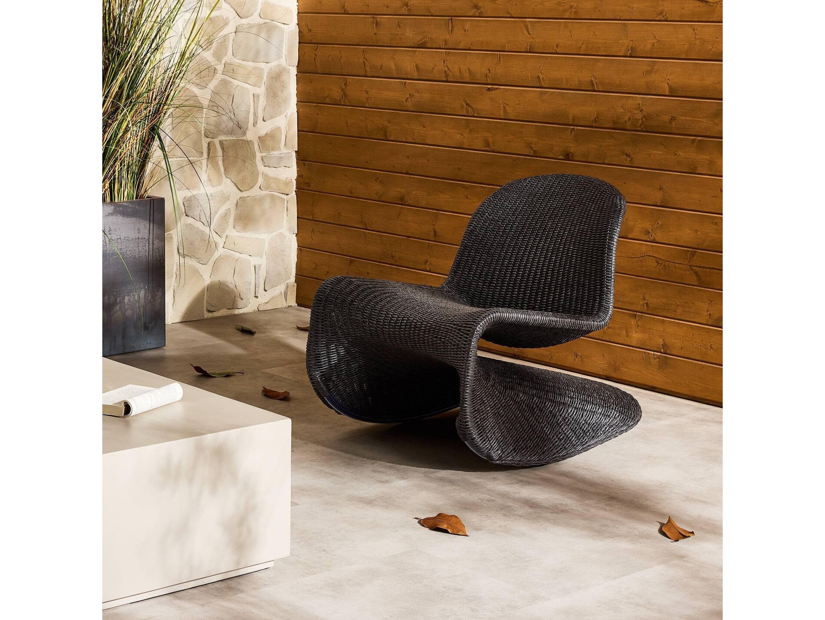 Four Hands Outdoor Grass Roots Vintage Coal Polypropylene Rocking Chair