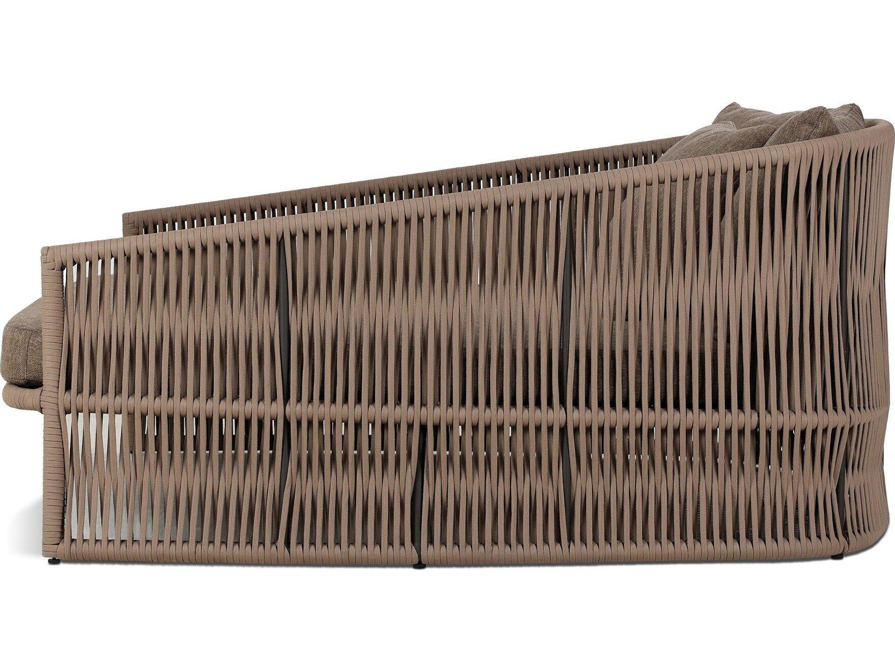 Four Hands Outdoor Solano Porto Bronze Aluminum Cushion Lounge Day Bed in Ellor Brown