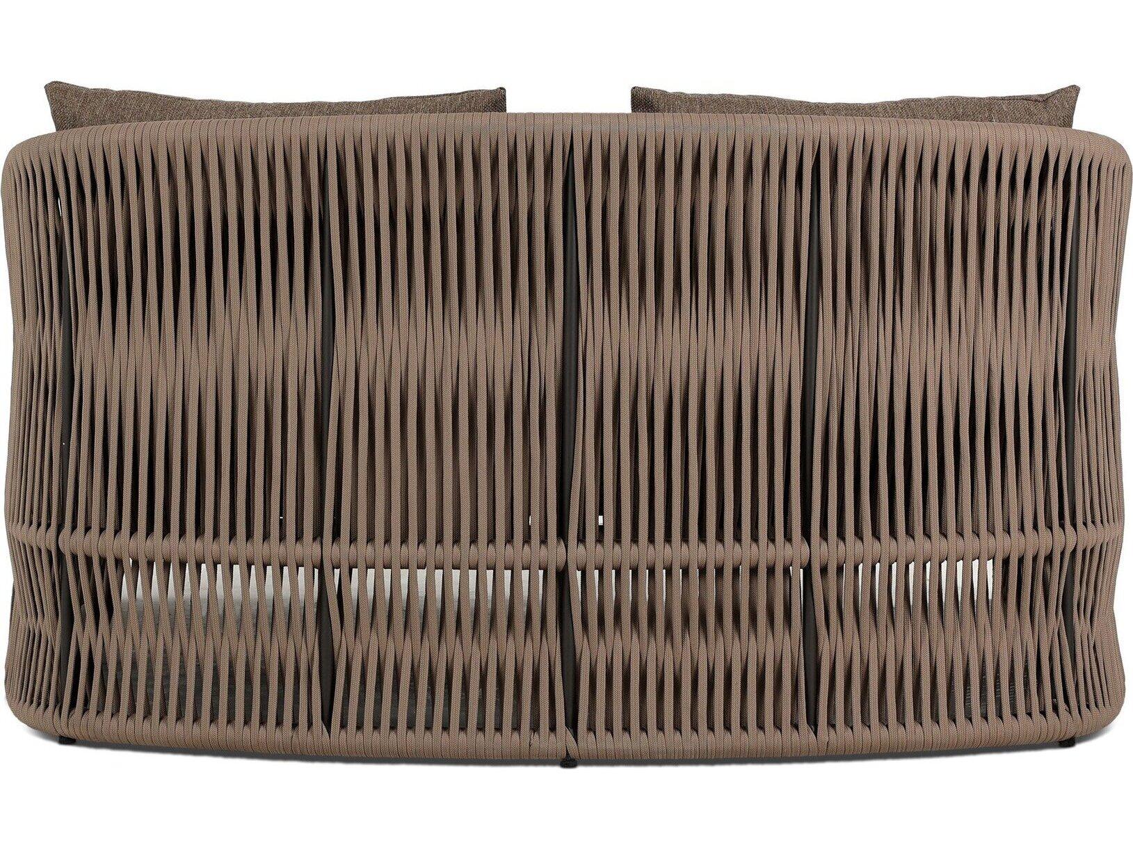 Four Hands Outdoor Solano Porto Bronze Aluminum Cushion Lounge Day Bed in Ellor Brown