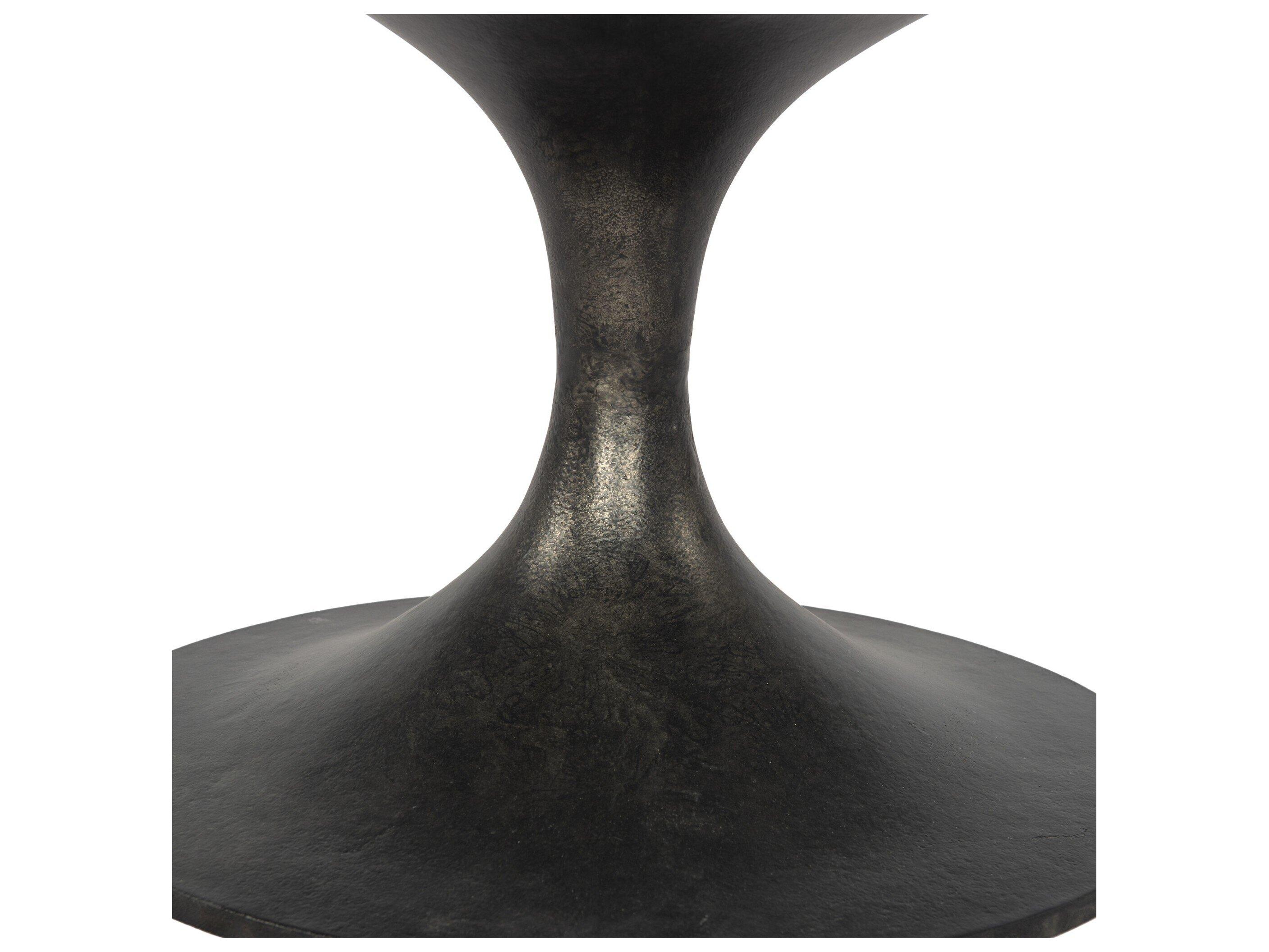 Four Hands Outdoor Marlow Raw Black Aluminum Round Coffee Table