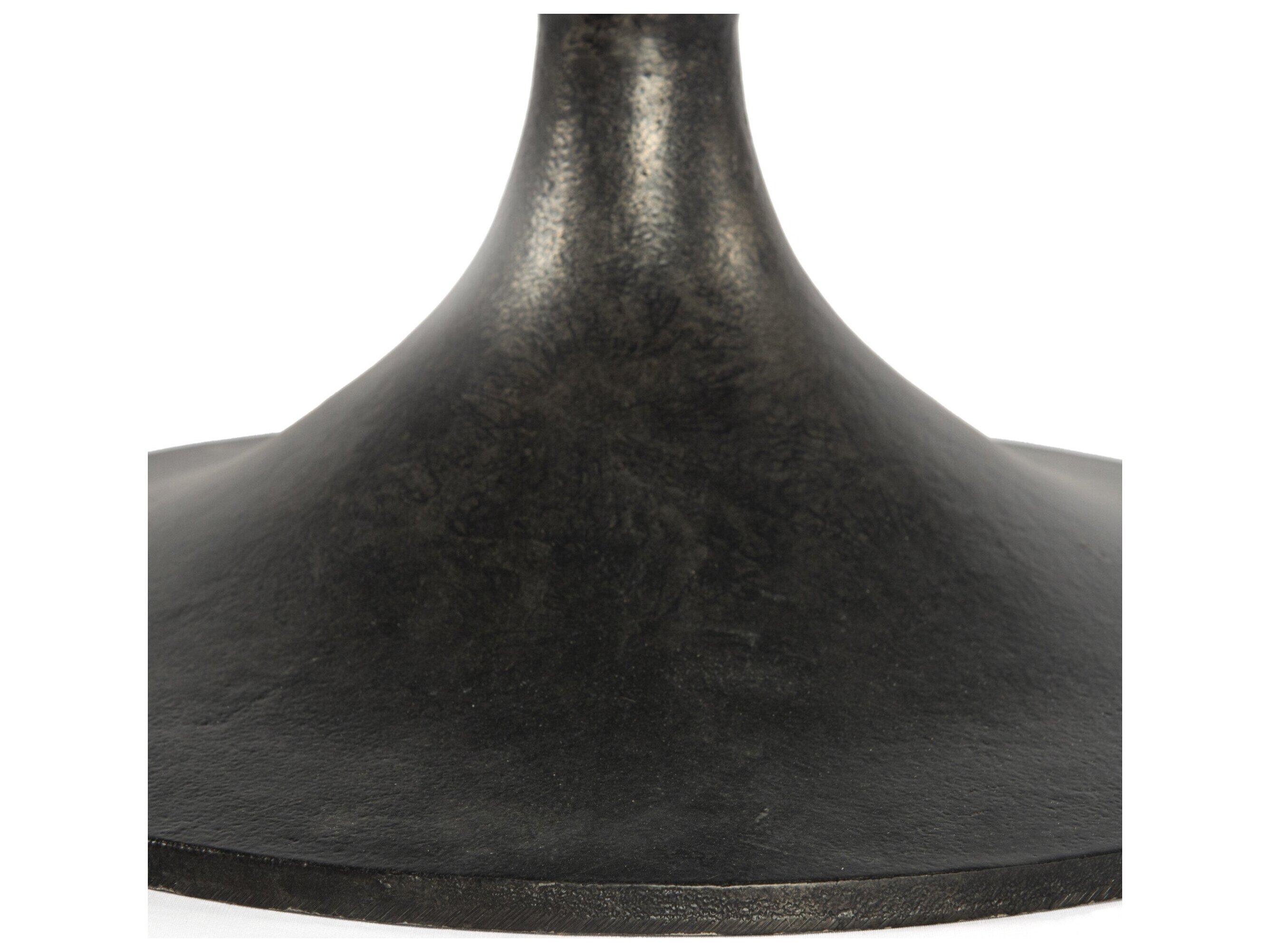 Four Hands Outdoor Marlow Raw Black Aluminum Round Coffee Table