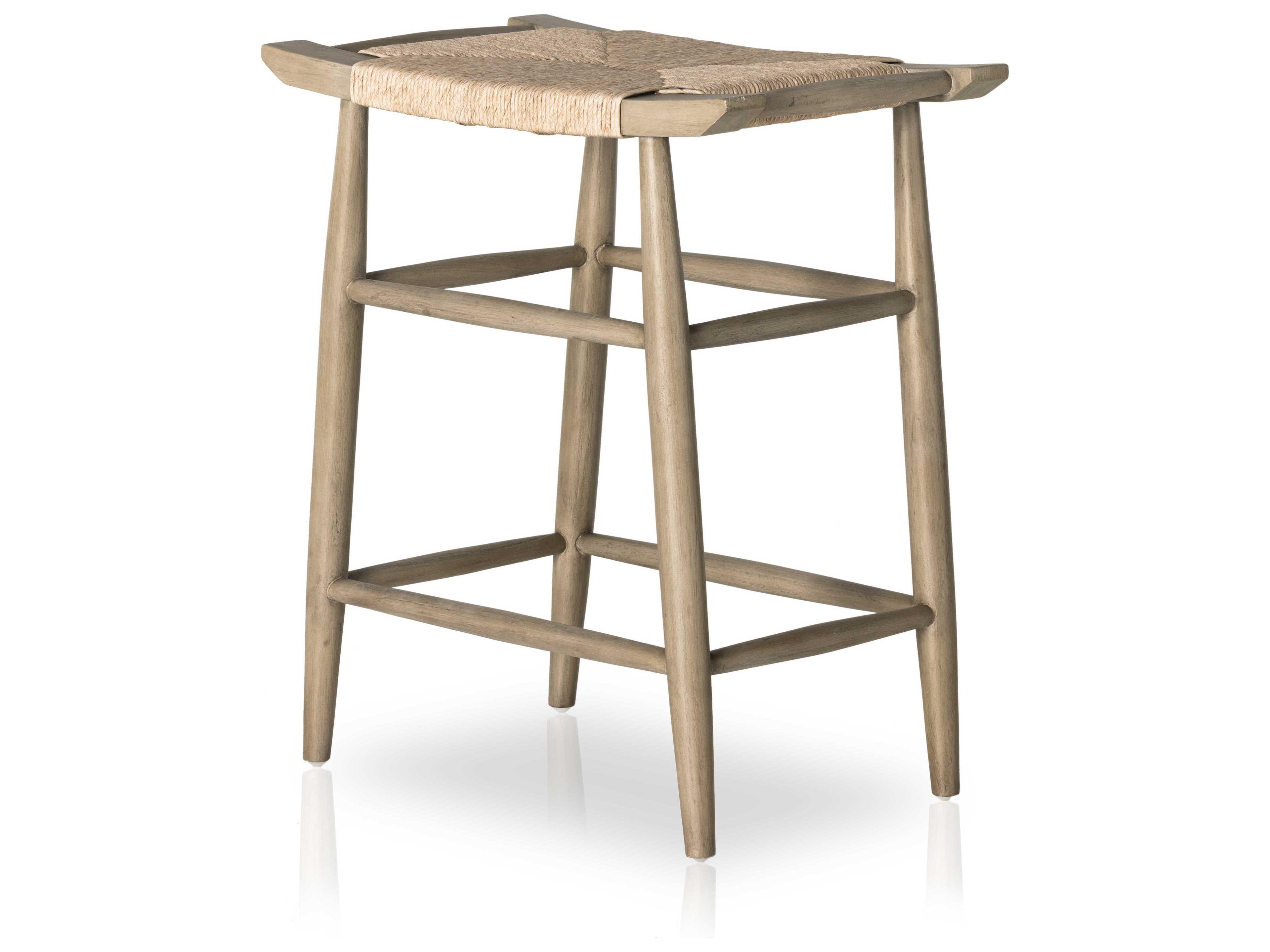 Luxecor Globetrotter Outdoor Weathered Grey Teak / Vintage White Counter Stool