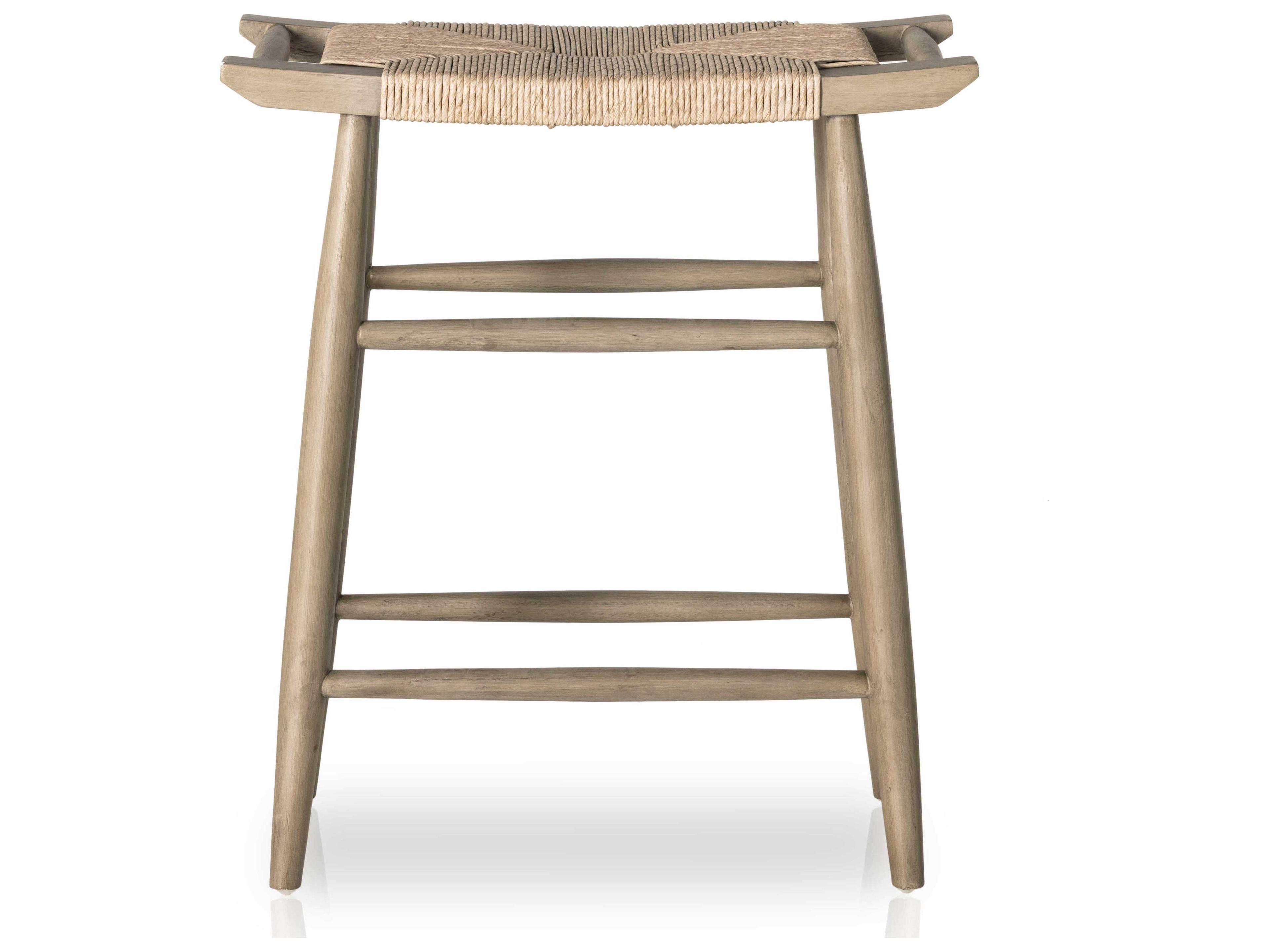 Luxecor Globetrotter Outdoor Weathered Grey Teak / Vintage White Counter Stool