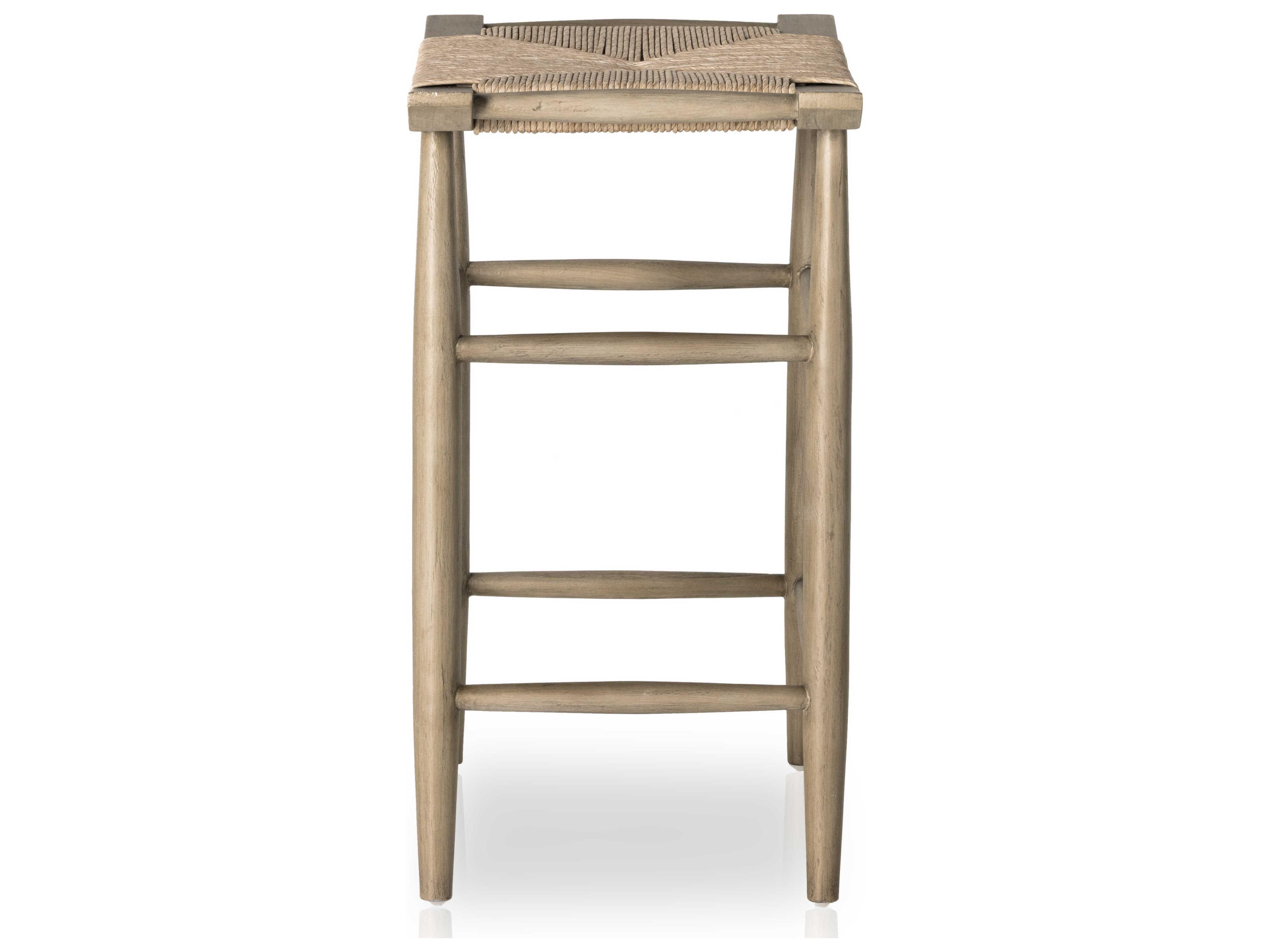 Luxecor Globetrotter Outdoor Weathered Grey Teak / Vintage White Counter Stool