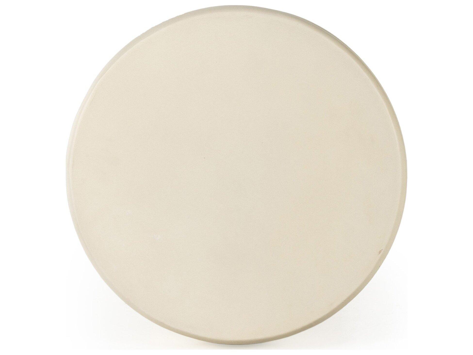 Four Hands Outdoor Thayer White Concrete Round End Table