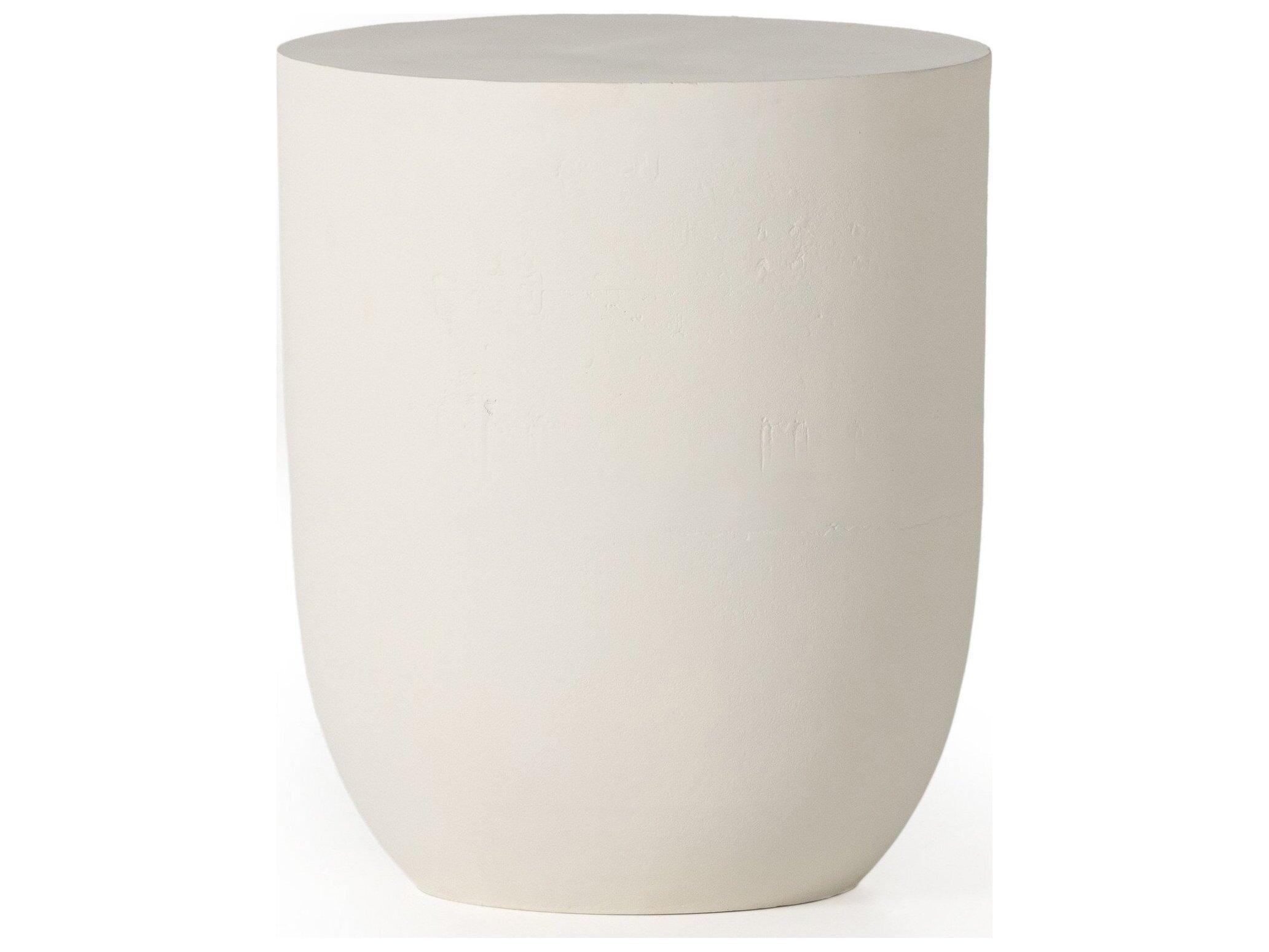 Four Hands Outdoor Marlow Matte White Cast Aluminum Round End Table