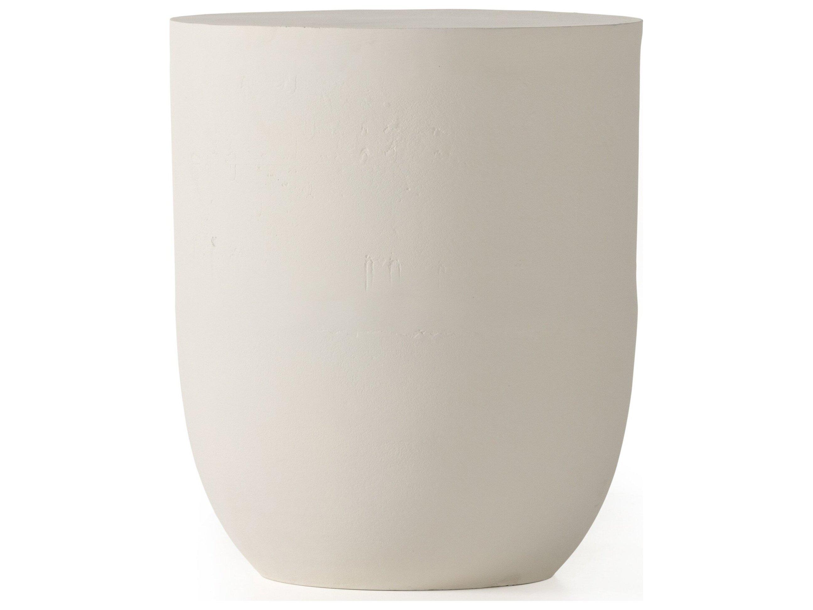 Four Hands Outdoor Marlow Matte White Cast Aluminum Round End Table