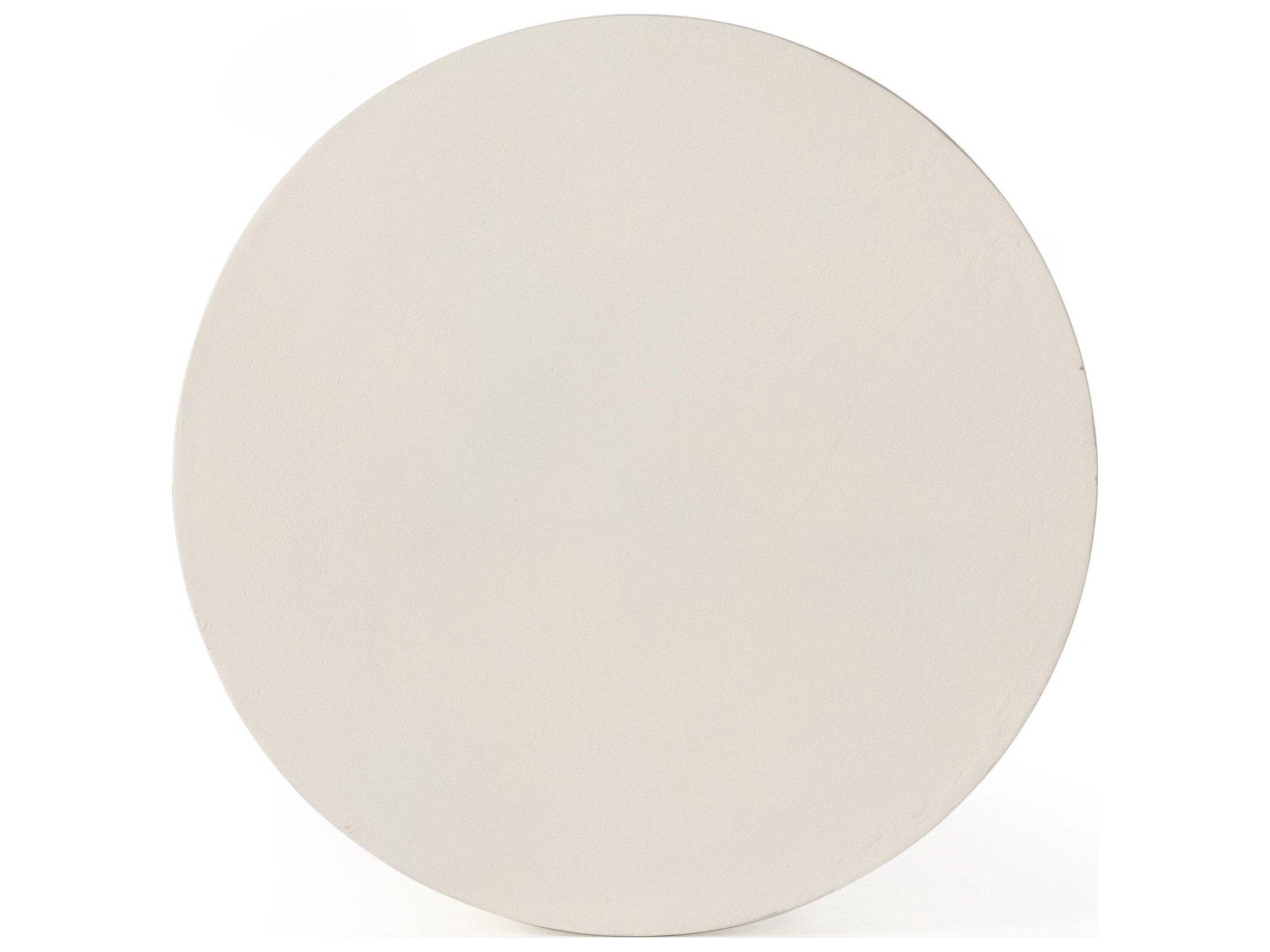 Four Hands Outdoor Marlow Matte White Cast Aluminum Round End Table