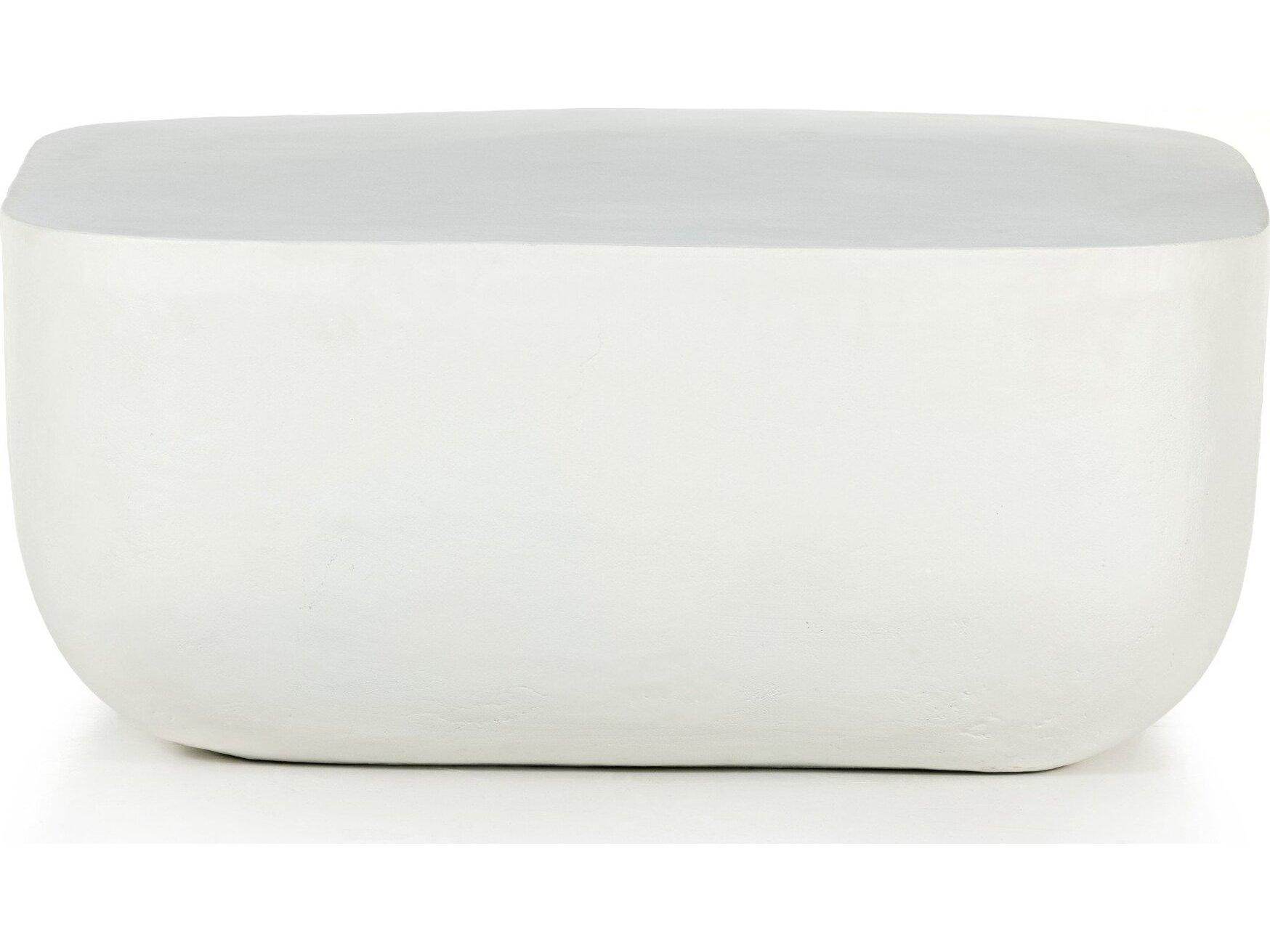 Four Hands Outdoor Marlow Matte White Cast Aluminum Square Coffee Table