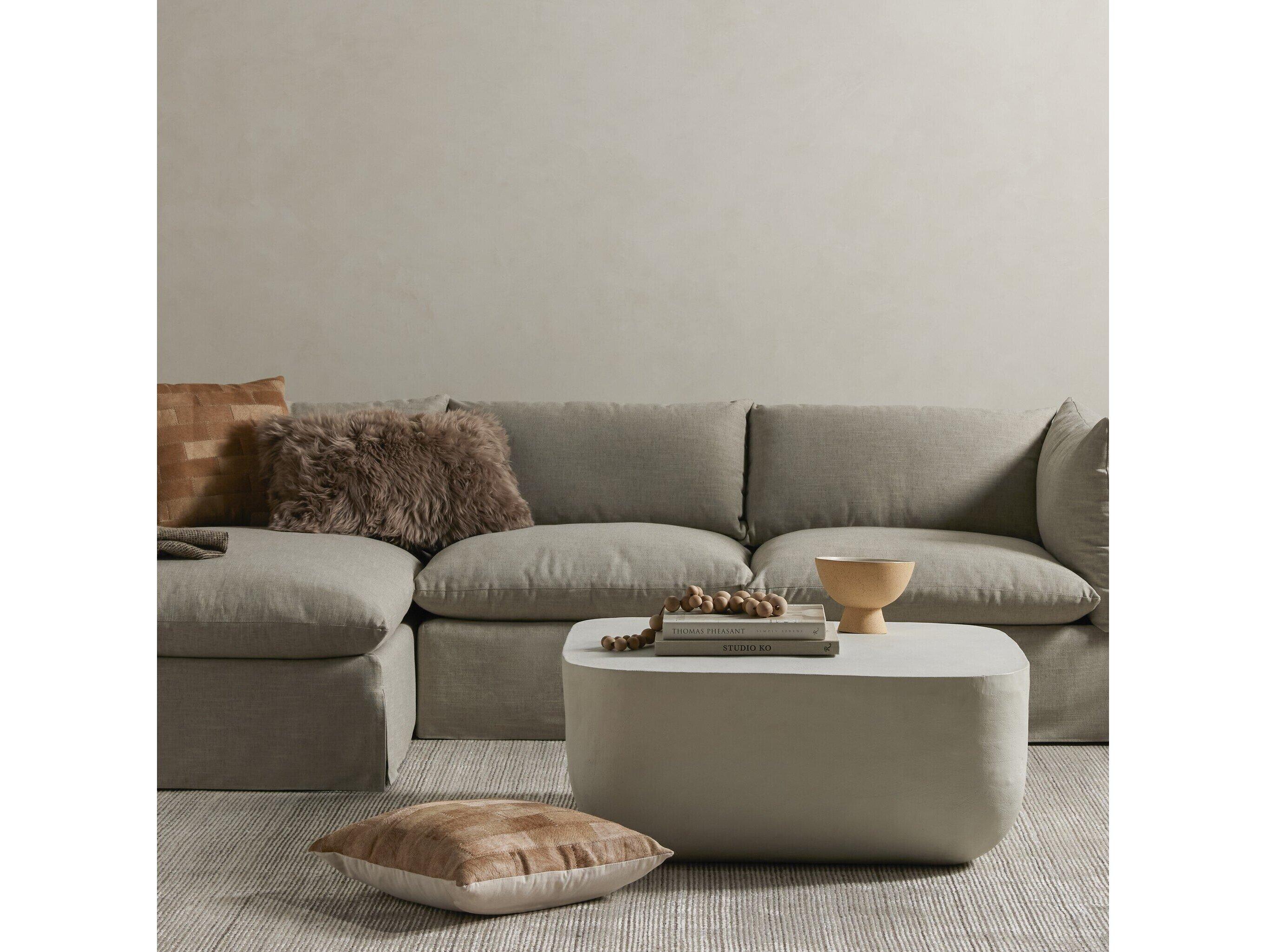 Four Hands Outdoor Marlow Matte White Cast Aluminum Square Coffee Table