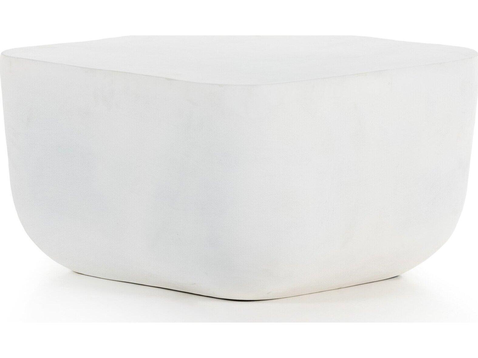 Four Hands Outdoor Marlow Matte White Cast Aluminum Square End Table