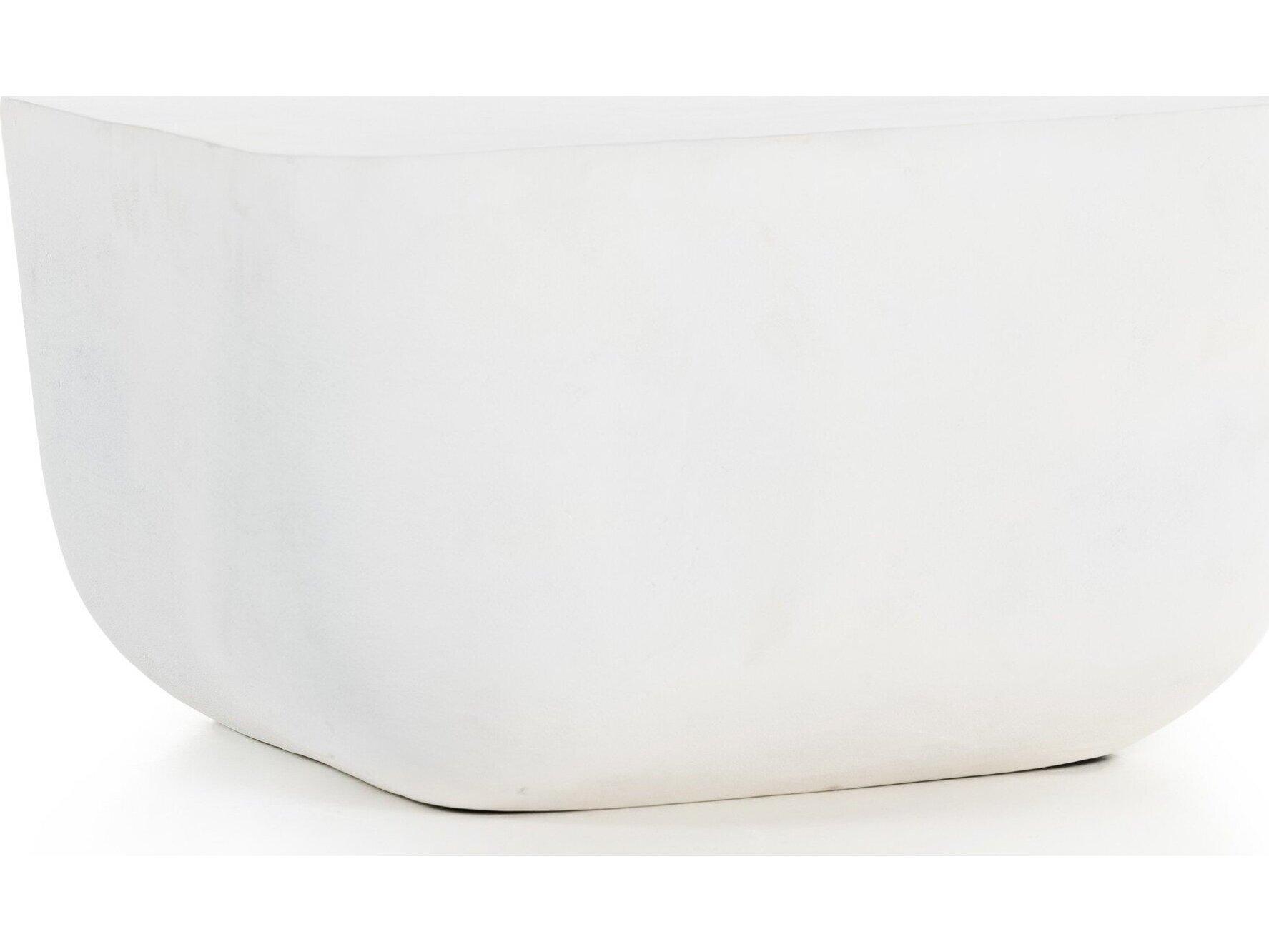 Four Hands Outdoor Marlow Matte White Cast Aluminum Square End Table