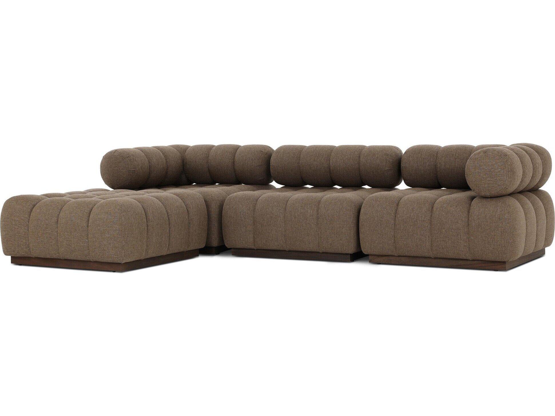 Four Hands Outdoor Solano Ellor Brown Fabric Cushion Sofa