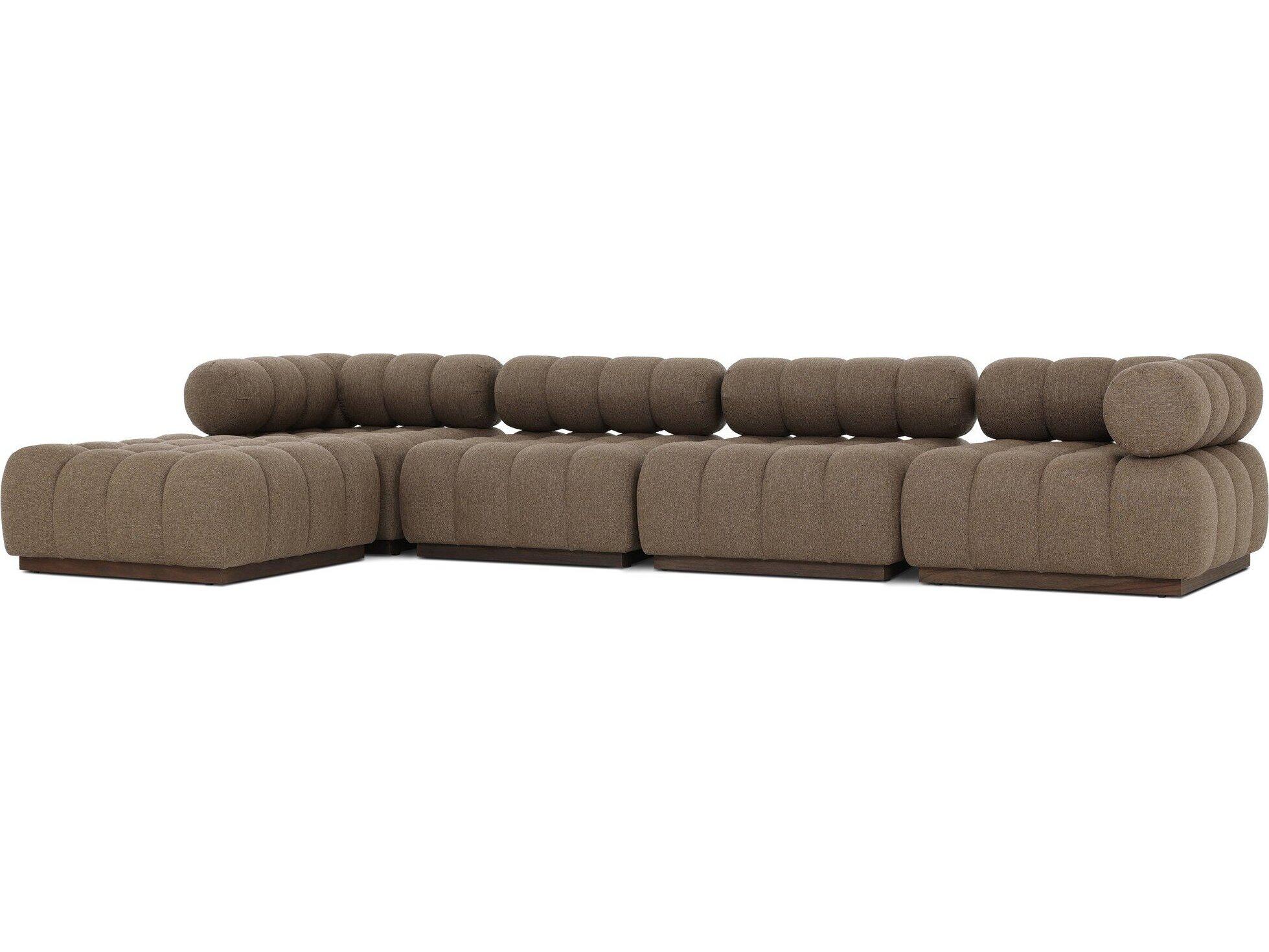 Four Hands Outdoor Solano Ellor Brown Fabric Cushion Sofa