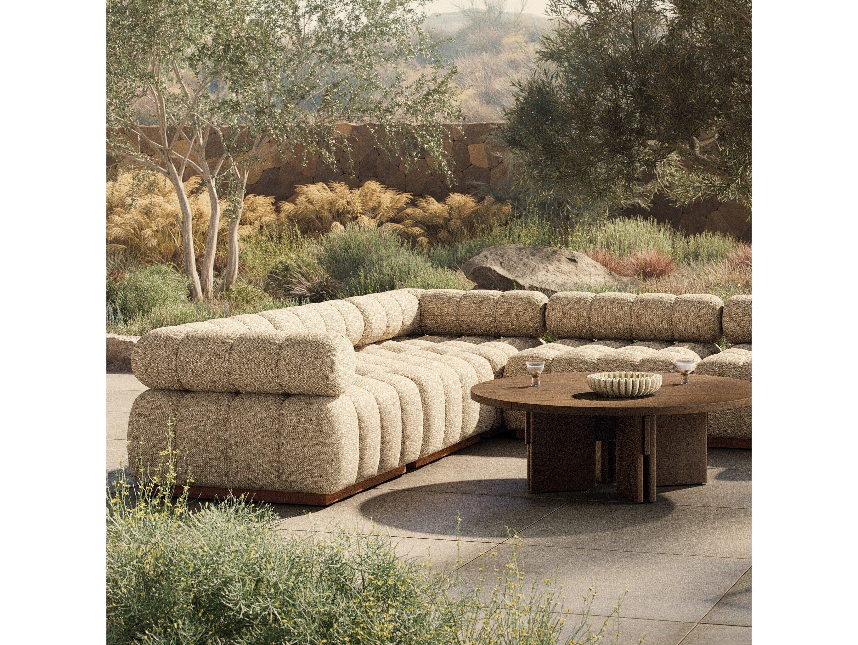 Four Hands Outdoor Solano Hayes Cream Fabric Cushion Sofa