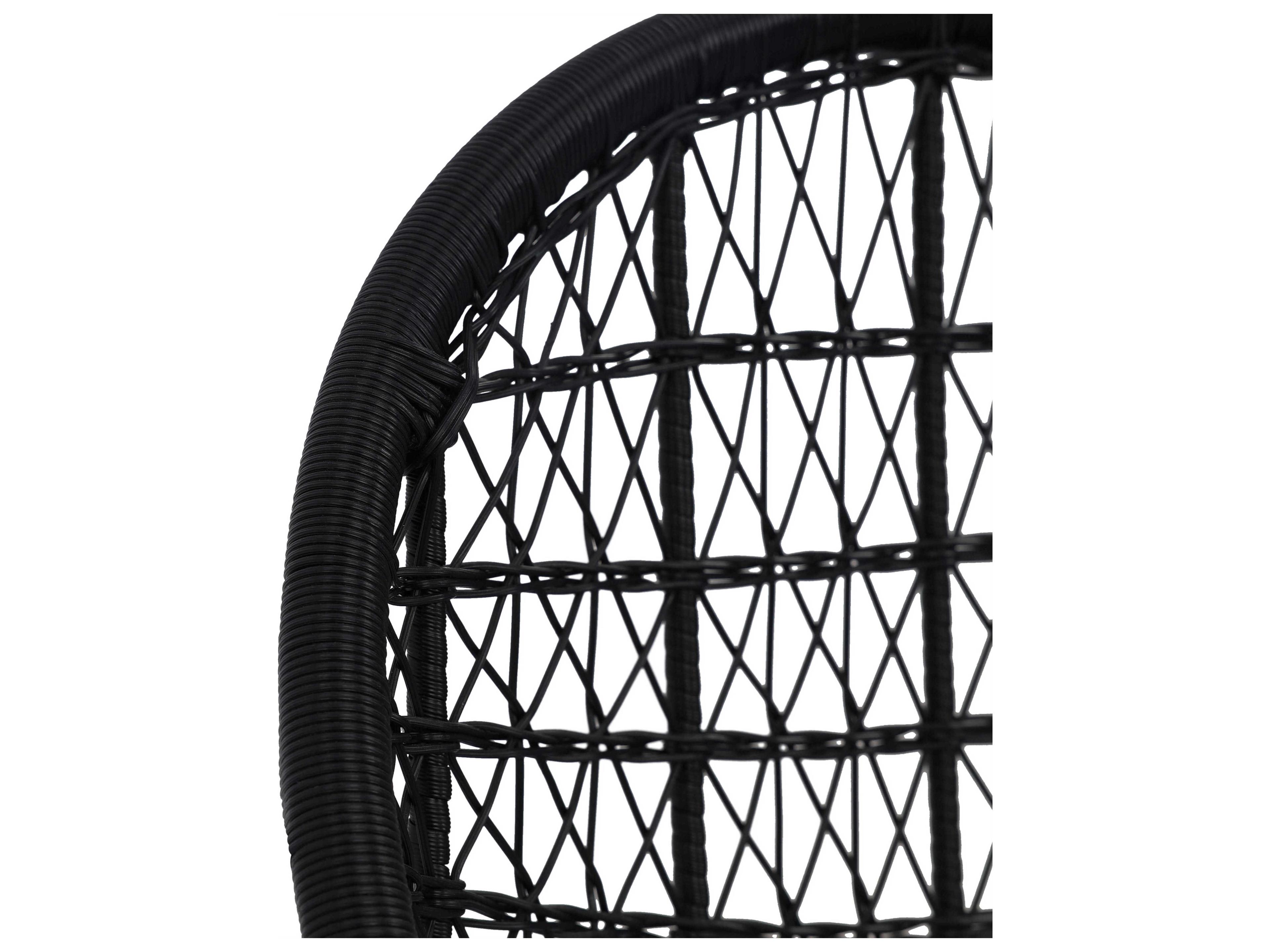 Luxecor Globetrotter Outdoor Smoke Black / Grey Bronze Bar Stool with Stinson White Cushion