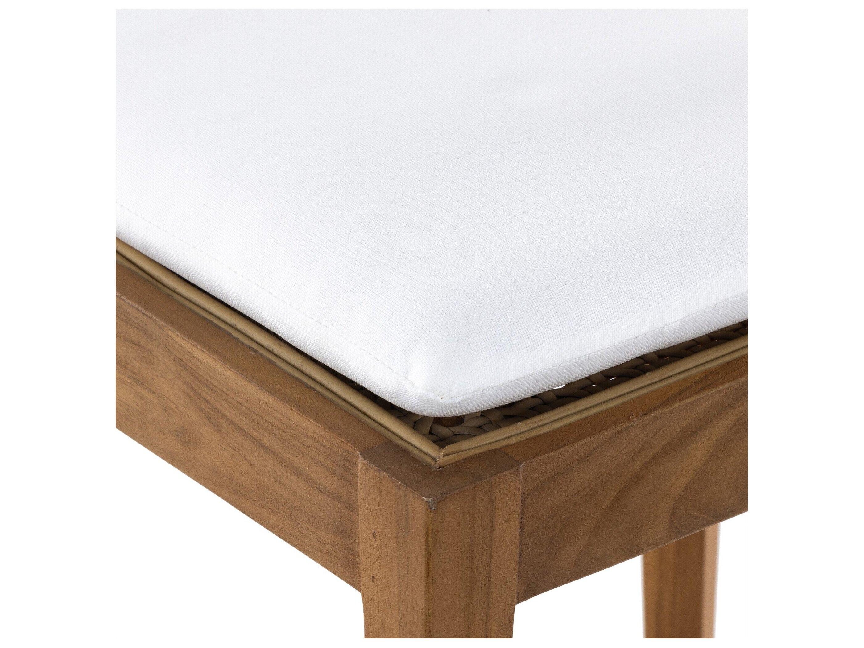 Luxecor Globetrotter Outdoor Natural Teak / Faux Rattan Dining Chair with Stinson White Cushion