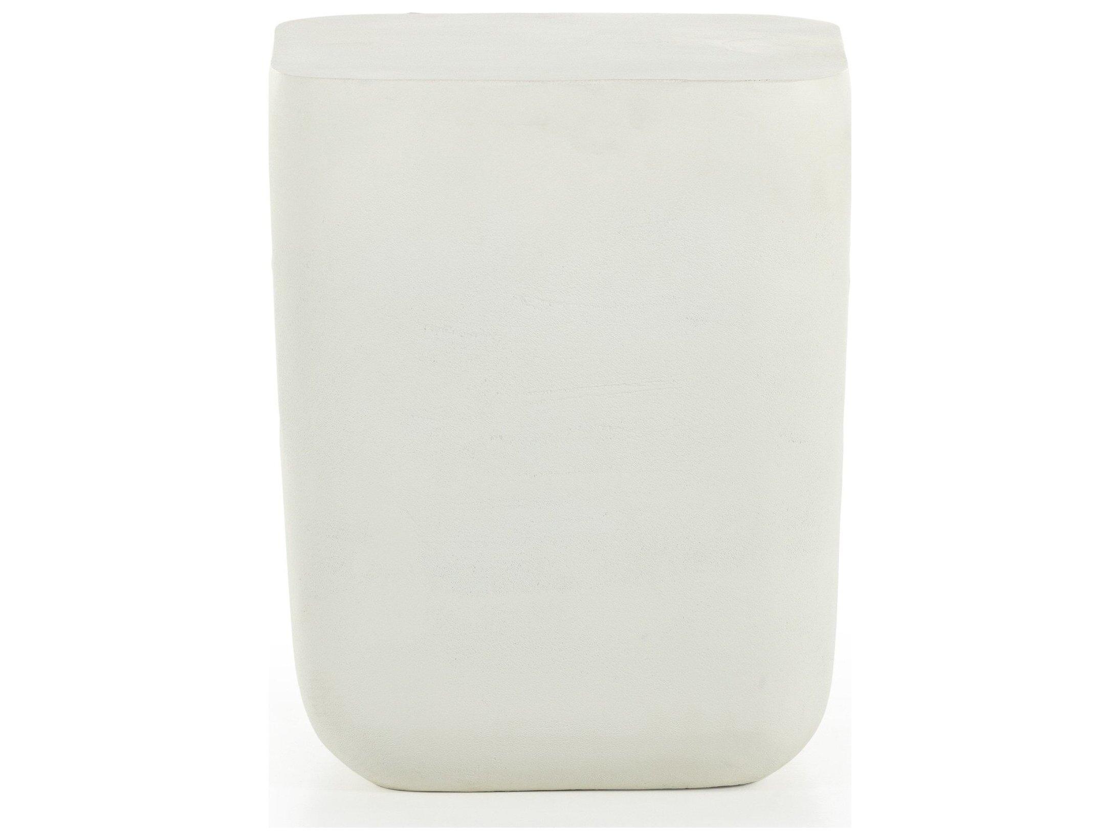 Four Hands Outdoor Marlow Matte White Cast Aluminum Square End Table