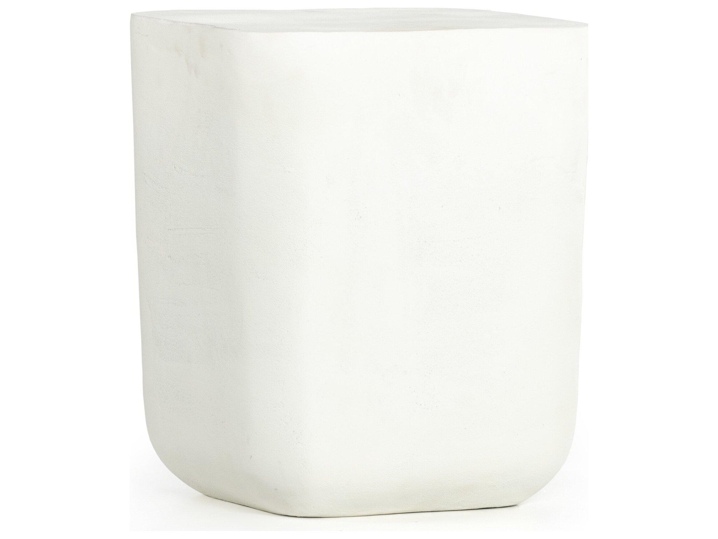 Four Hands Outdoor Marlow Matte White Cast Aluminum Square End Table