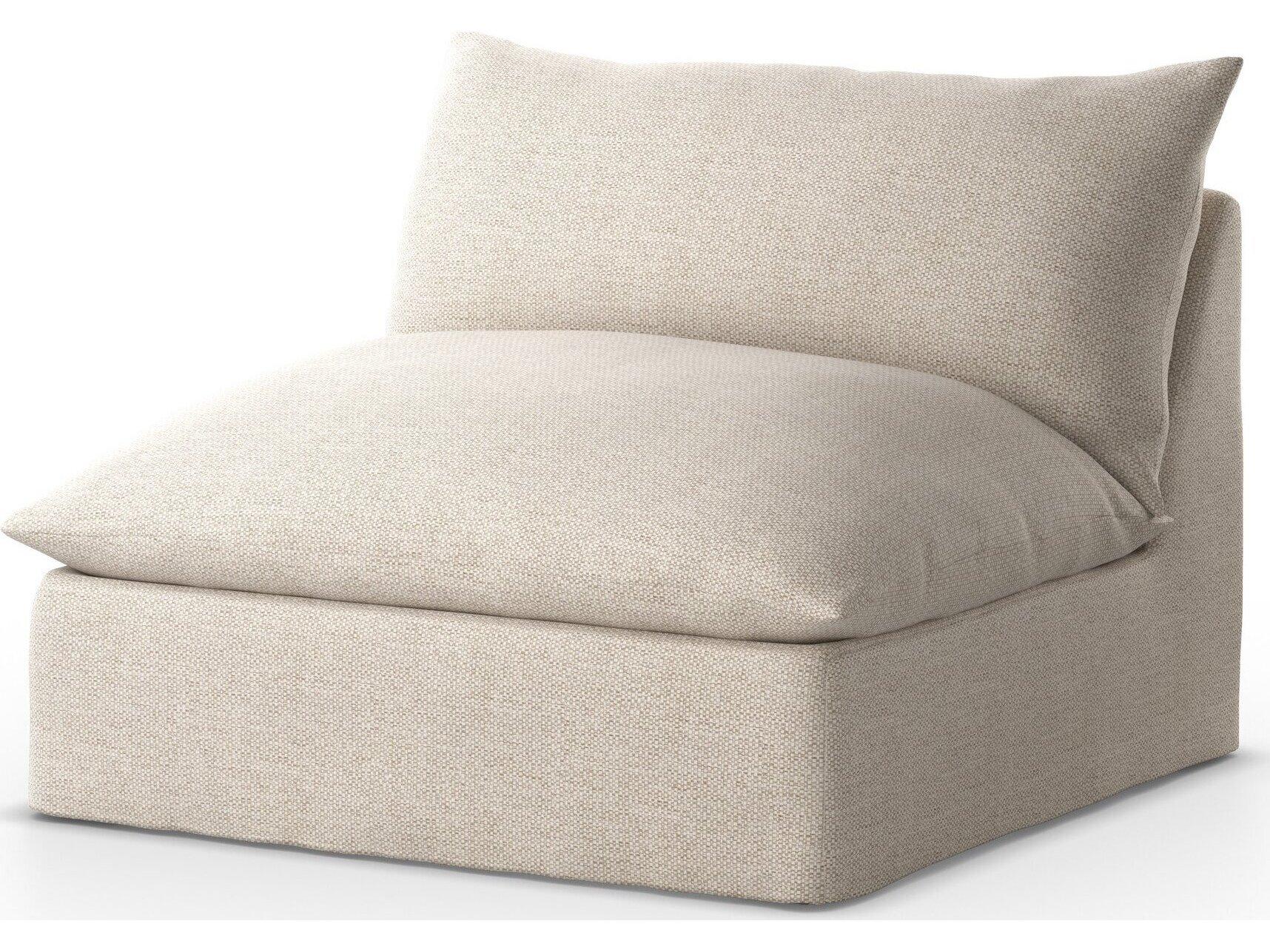 Four Hands Outdoor Solano Grant Fabric Cushion Swivel Lounge Chair in Faye Sand