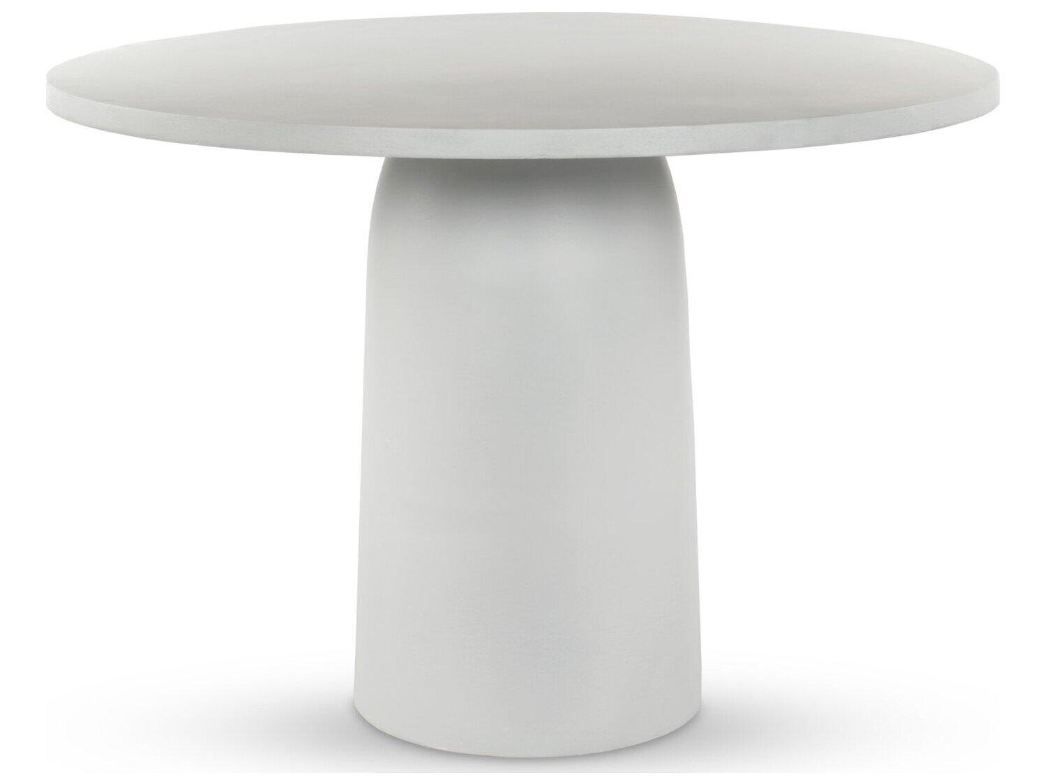 Four Hands Outdoor Marlow Basil Matte White Aluminum 42" Round Dining Table