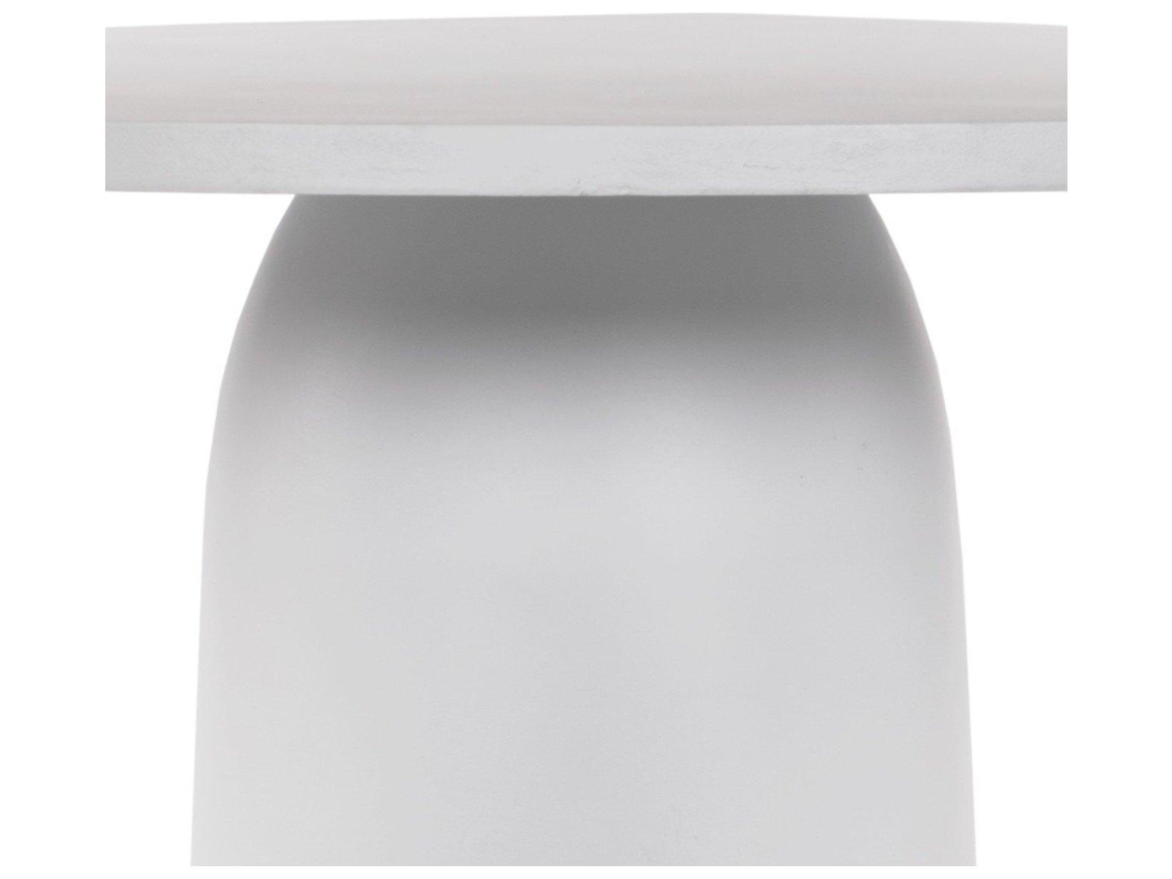 Four Hands Outdoor Marlow Basil Matte White Aluminum 42" Round Dining Table