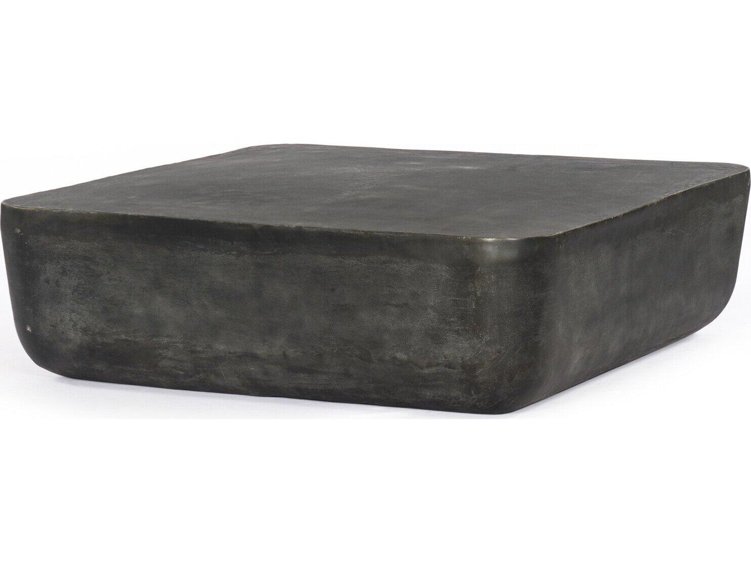 Four Hands Outdoor Marlow Basil Aged Grey Aluminum Square Coffee Table