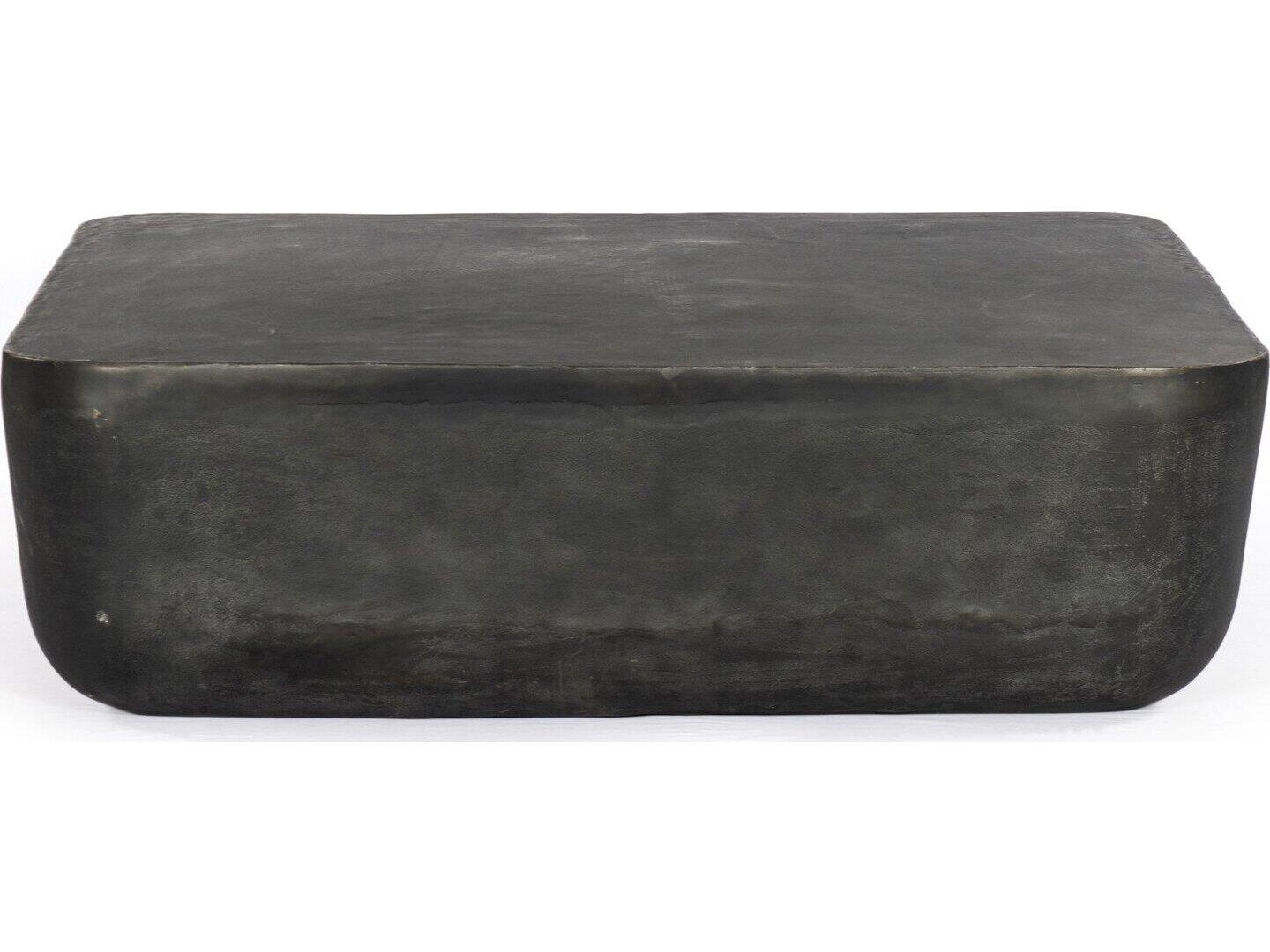 Four Hands Outdoor Marlow Basil Aged Grey Aluminum Square Coffee Table