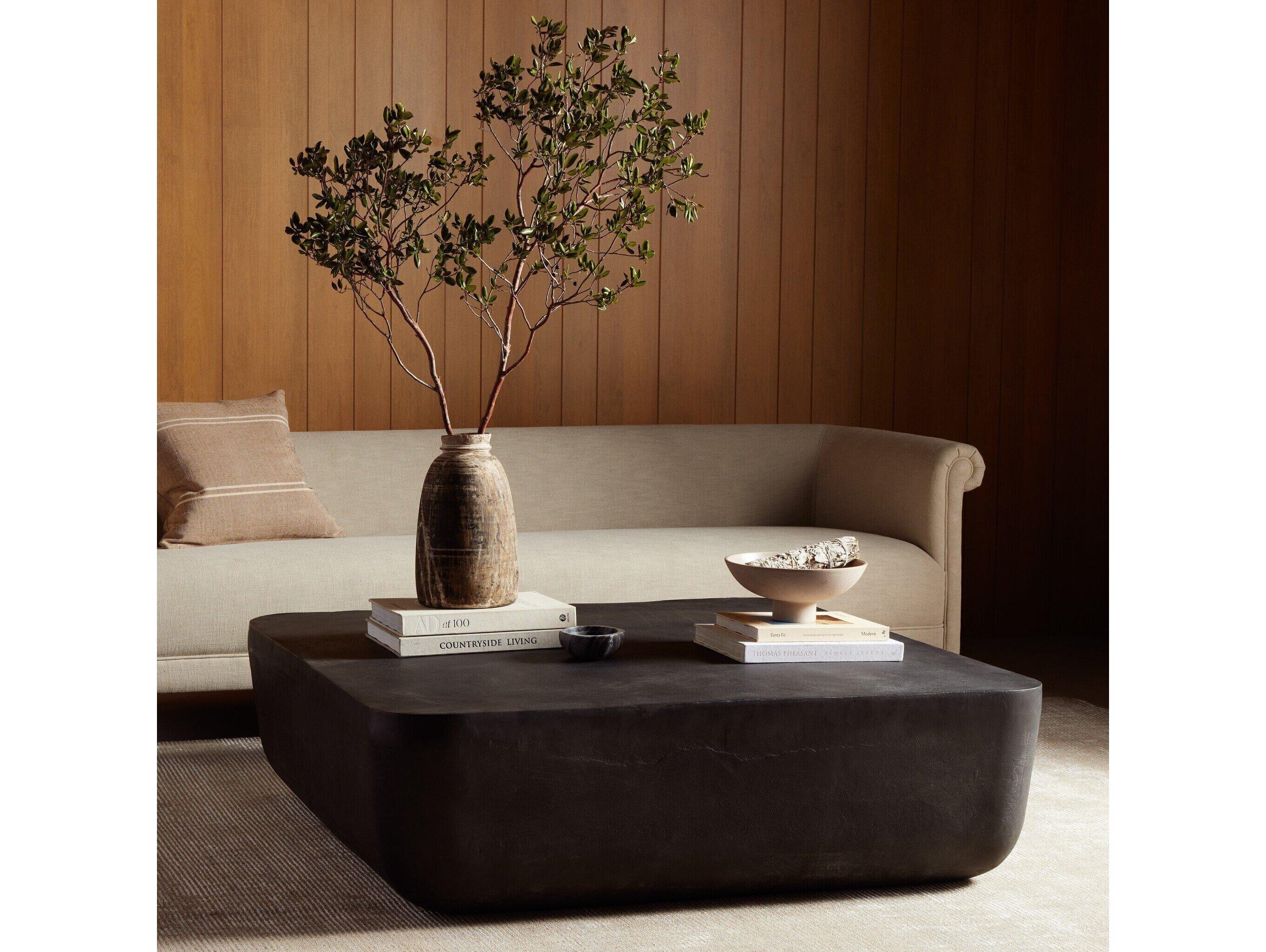 Four Hands Outdoor Marlow Basil Aged Grey Aluminum Square Coffee Table