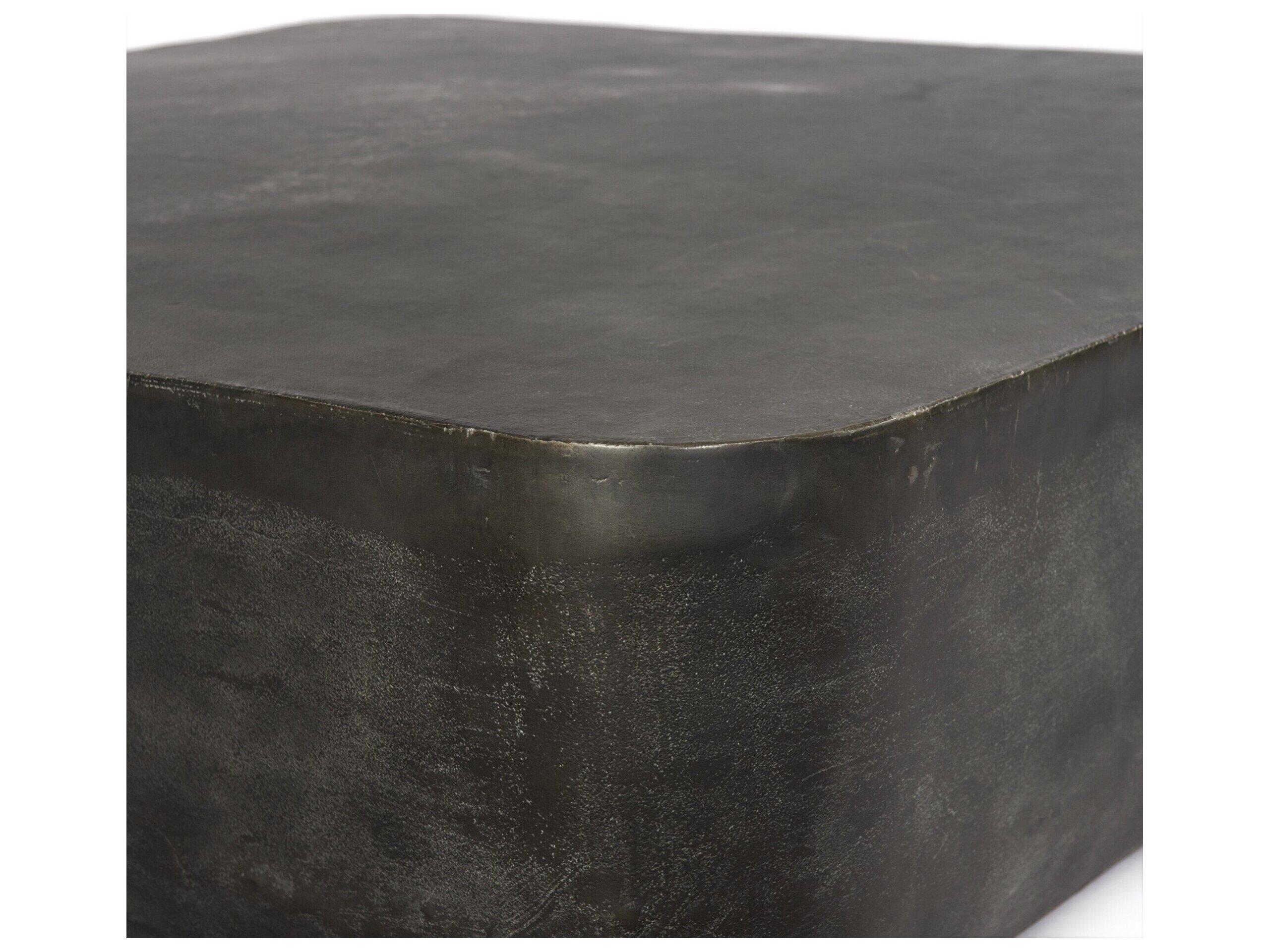 Four Hands Outdoor Marlow Basil Aged Grey Aluminum Square Coffee Table