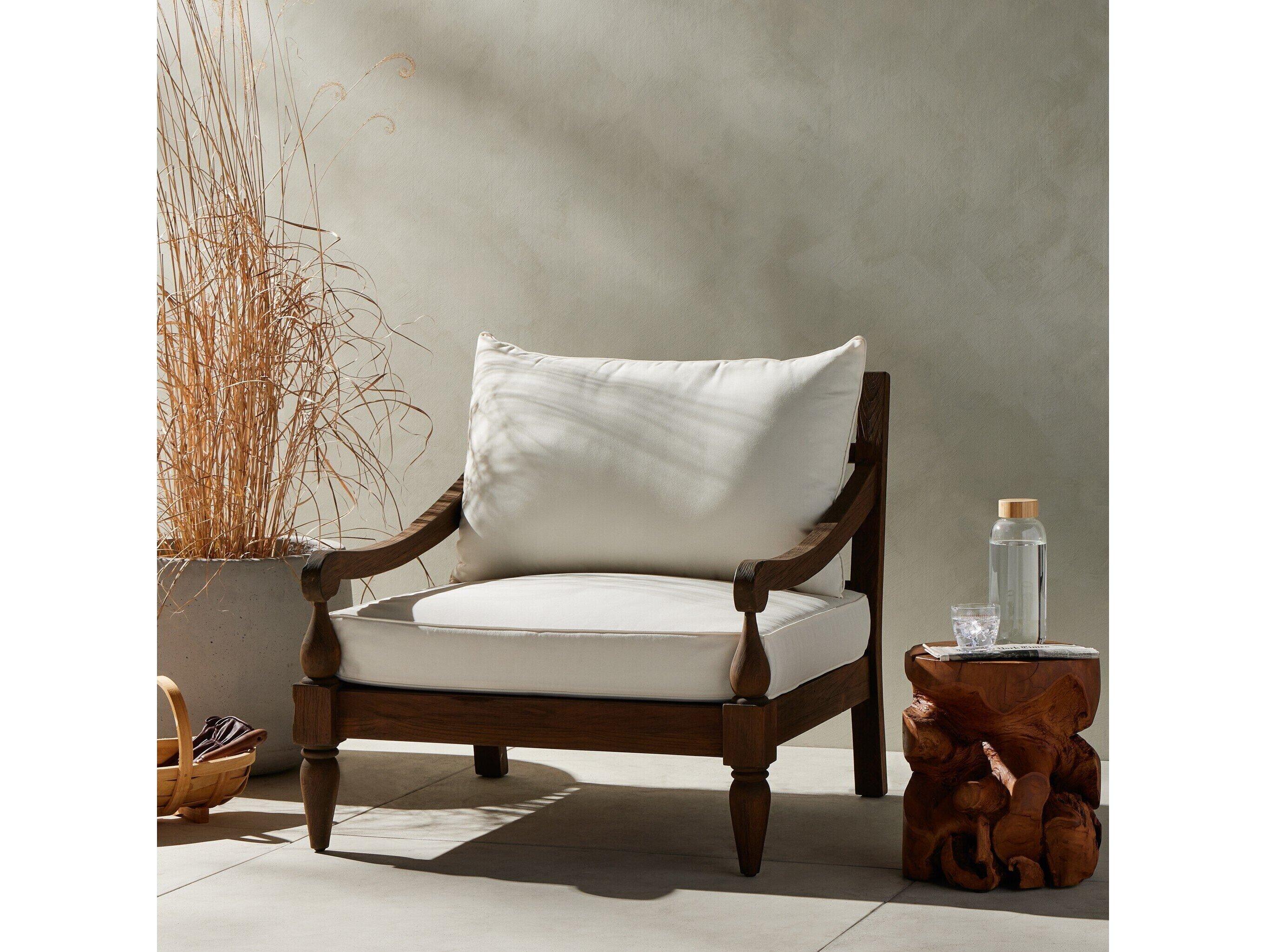 Four Hands Outdoor Providence Venao Ivory / Heritage Brown Lounge Chair