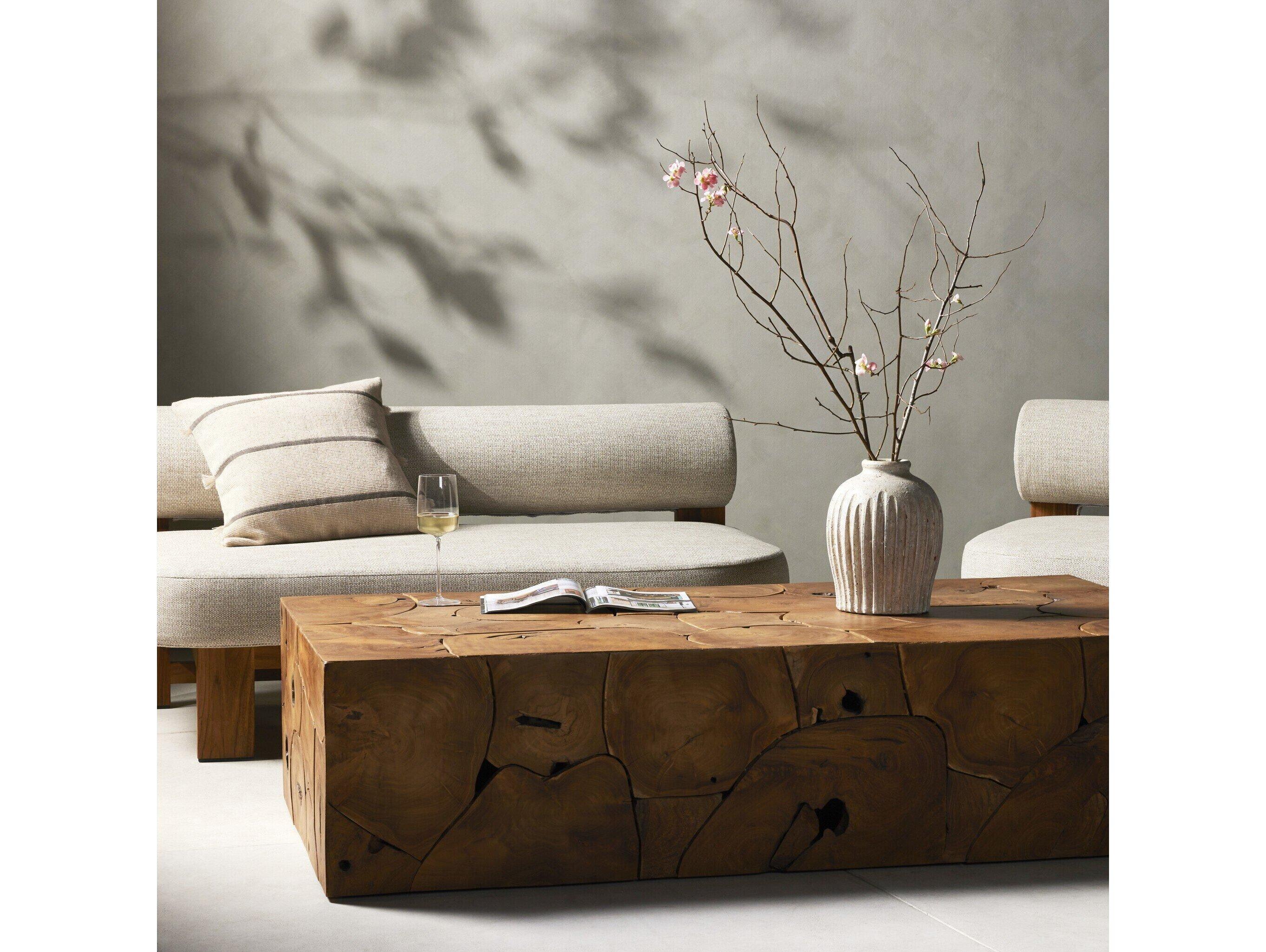 Four Hands Outdoor Providence Teak Root Rectangular Coffee Table