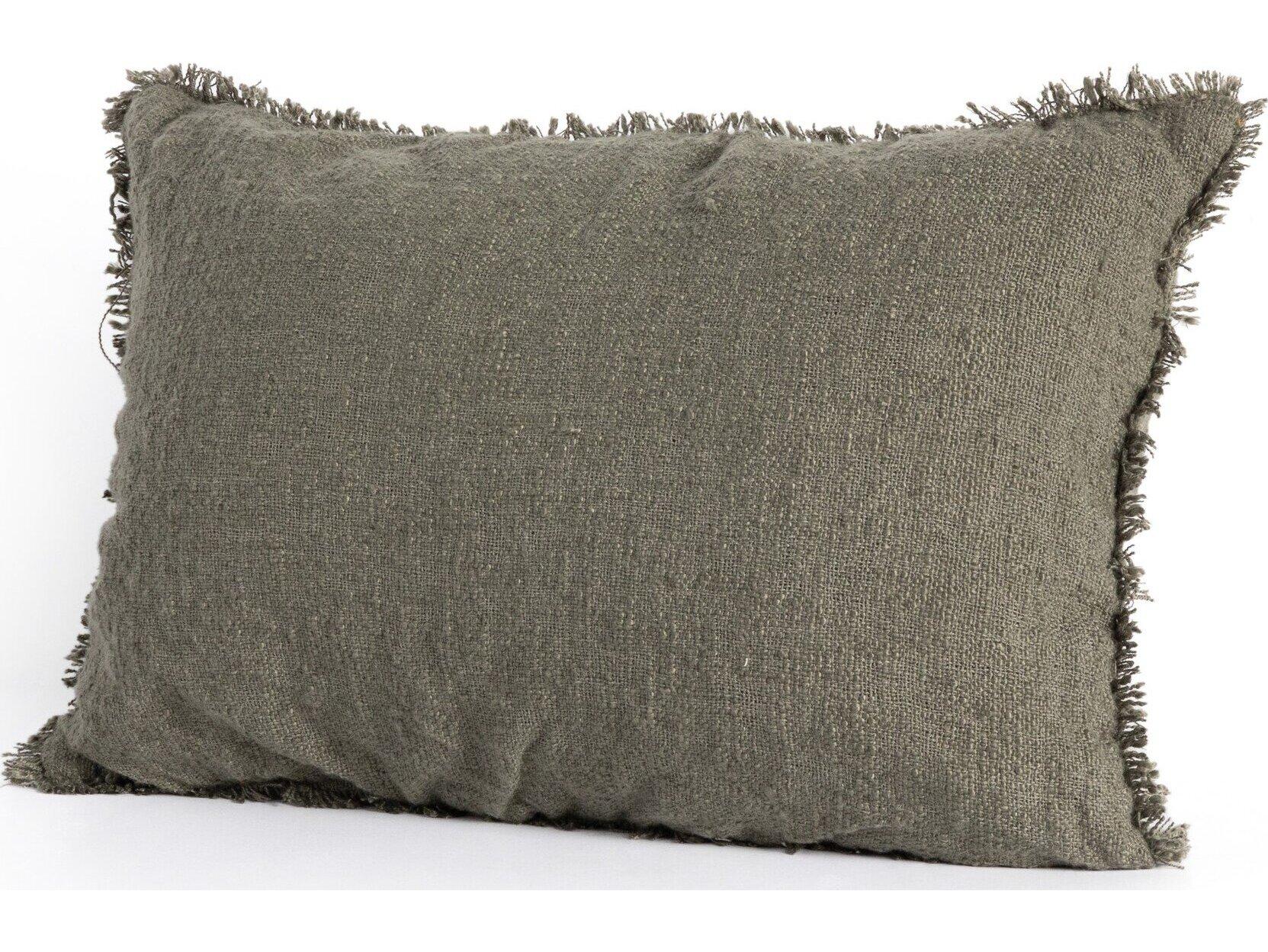 Four Hands Outdoor Willow Textured Olive Pillow