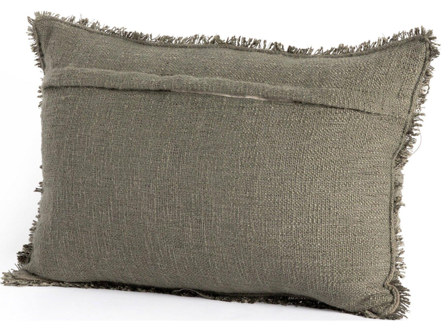 Four Hands Outdoor Willow Textured Olive Pillow