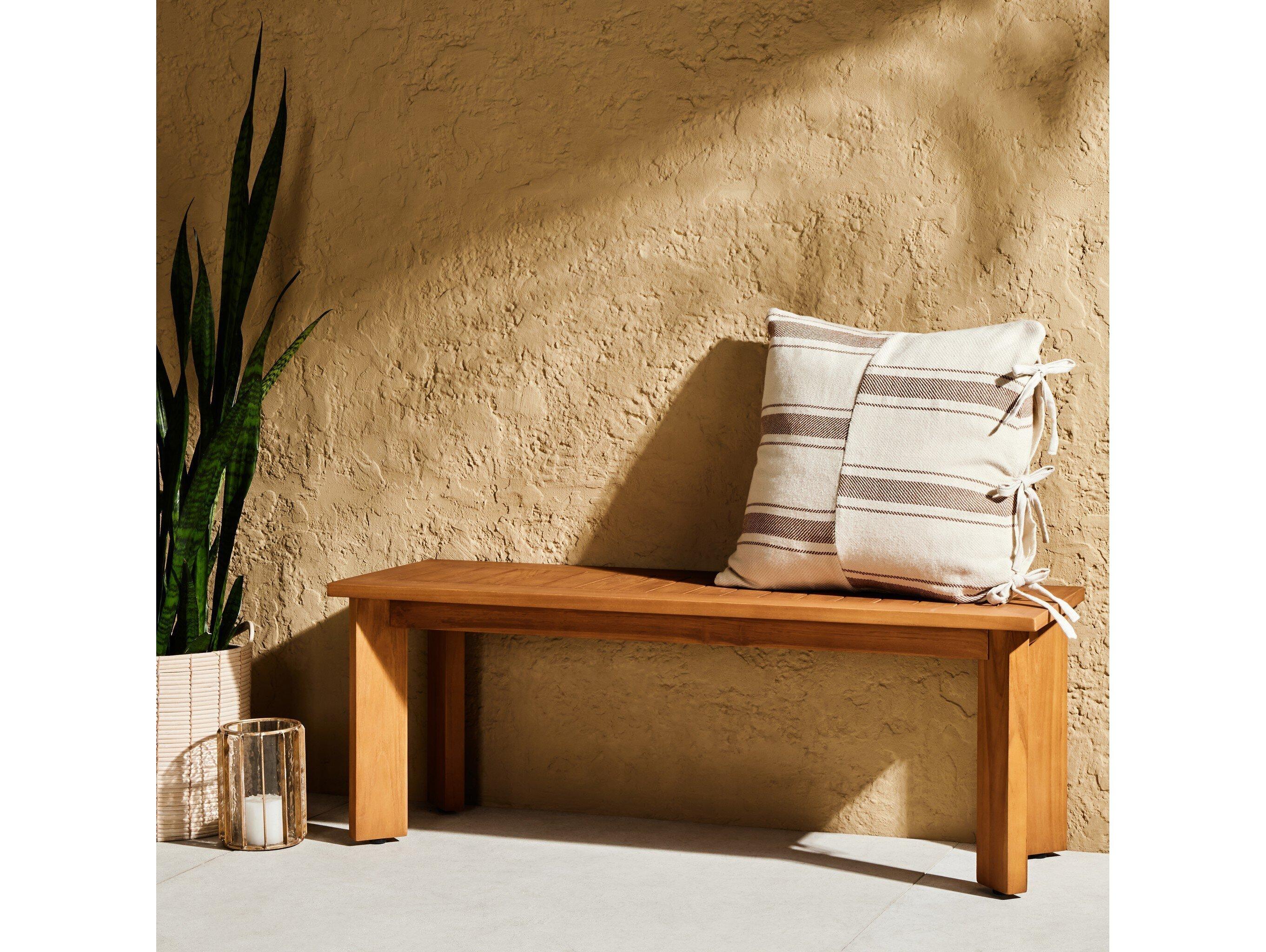 Four Hands Outdoor Willow Patterned Gold Stripe Pillow