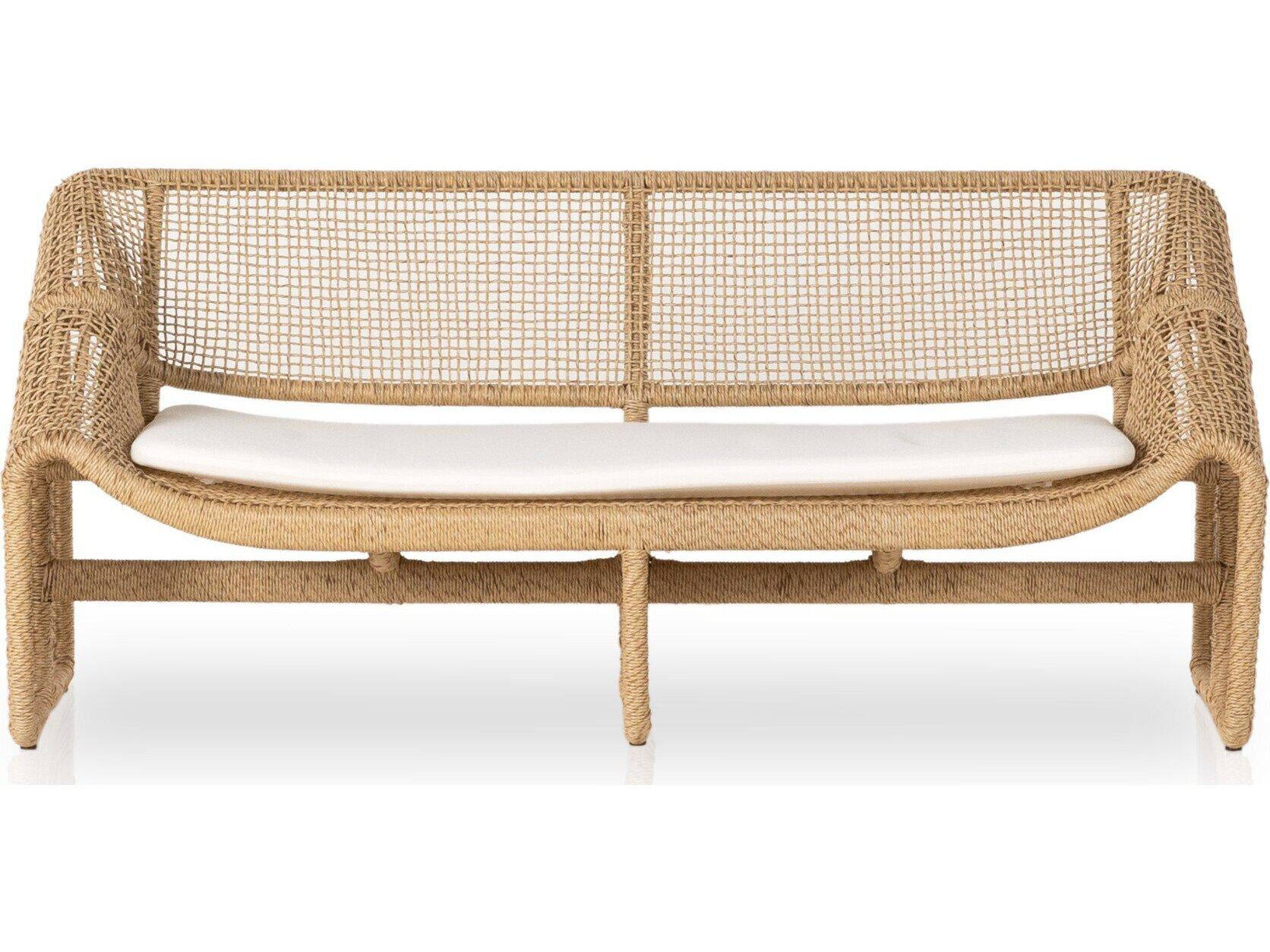 Four Hands Outdoor Solano Selma Faux Hyacinth Cushion Sofa in Venao Ivory