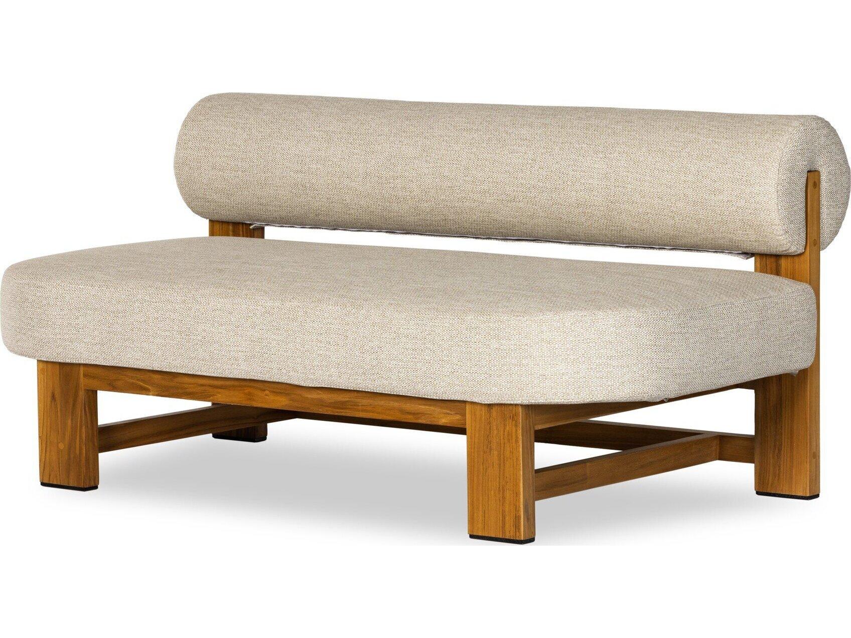 Four Hands Outdoor Solano Faye Sand / Natural Teak Loveseat