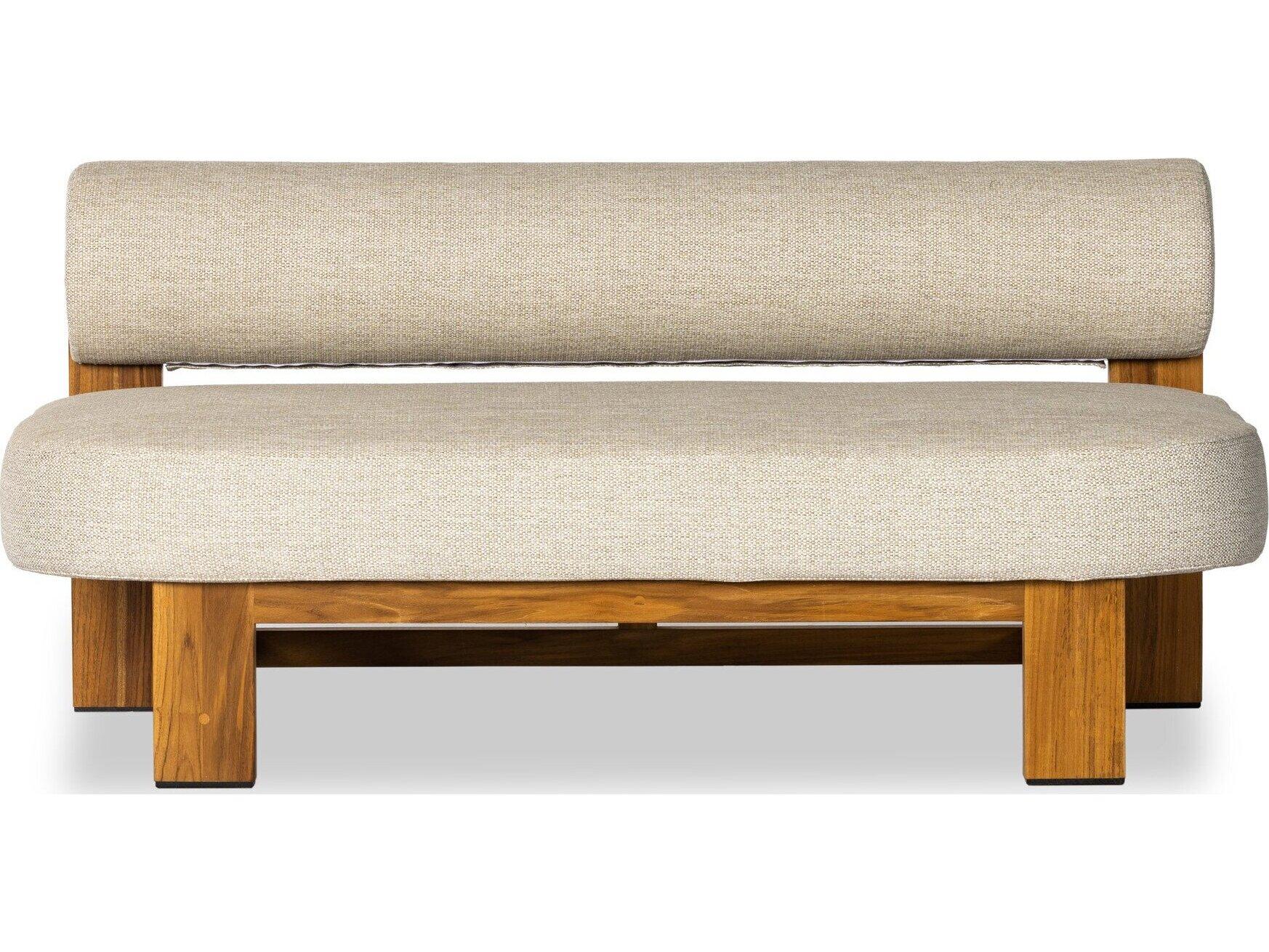 Four Hands Outdoor Solano Faye Sand / Natural Teak Loveseat