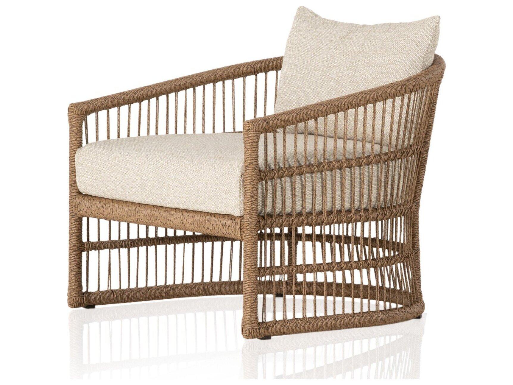 Four Hands Outdoor Solano Montecito Faye Sand / Faux Dark Hyacinth Olefin / Polyethylene Cushion Lounge Chair