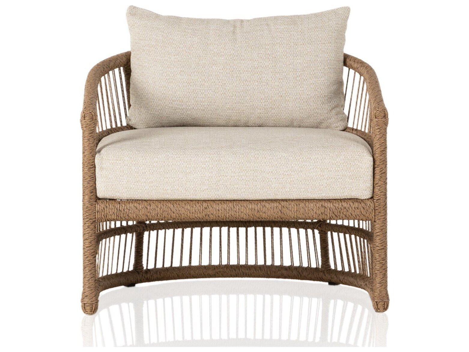 Four Hands Outdoor Solano Montecito Faye Sand / Faux Dark Hyacinth Olefin / Polyethylene Cushion Lounge Chair