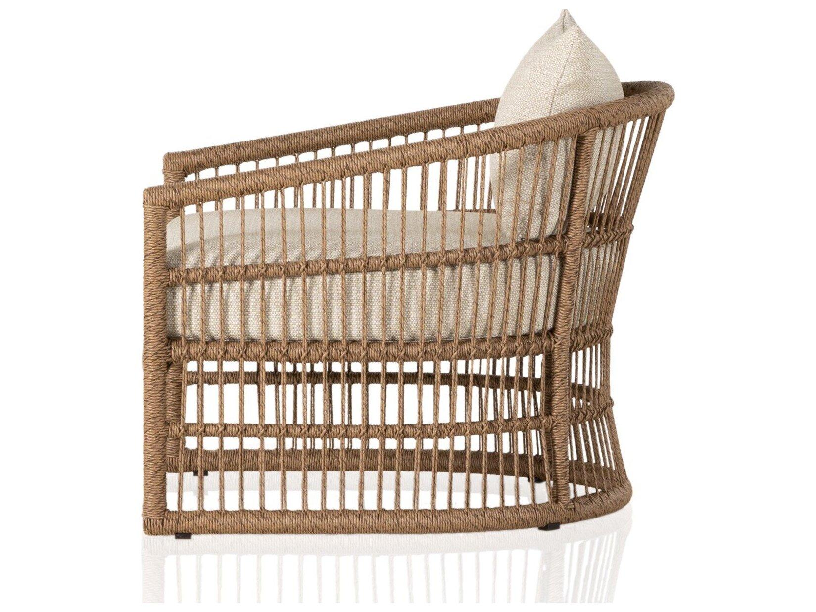 Four Hands Outdoor Solano Montecito Faye Sand / Faux Dark Hyacinth Olefin / Polyethylene Cushion Lounge Chair