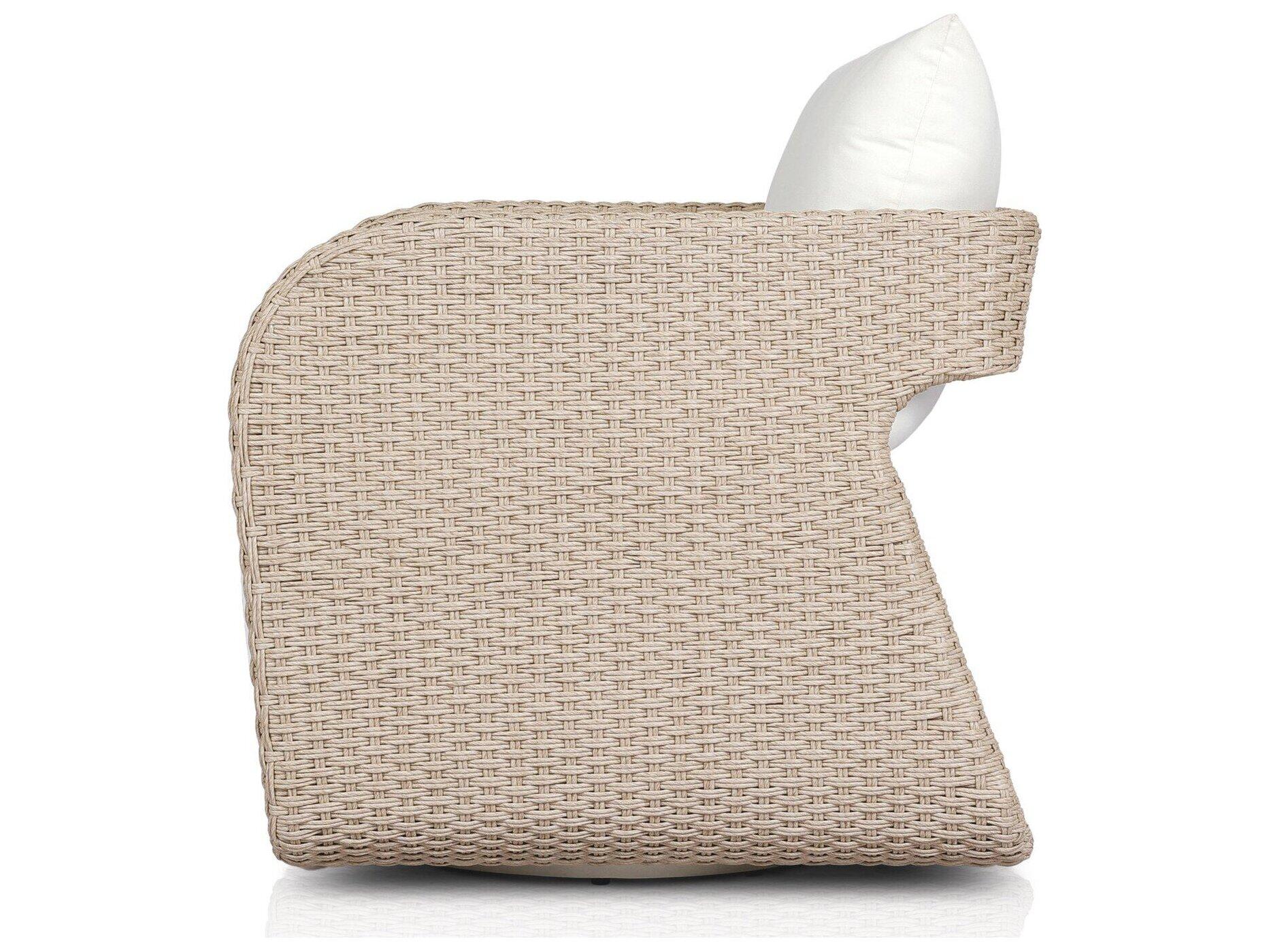 Four Hands Outdoor Garwood Geneva Arashi Salt Vintage White Polypropylene Cushion Lounge Chair