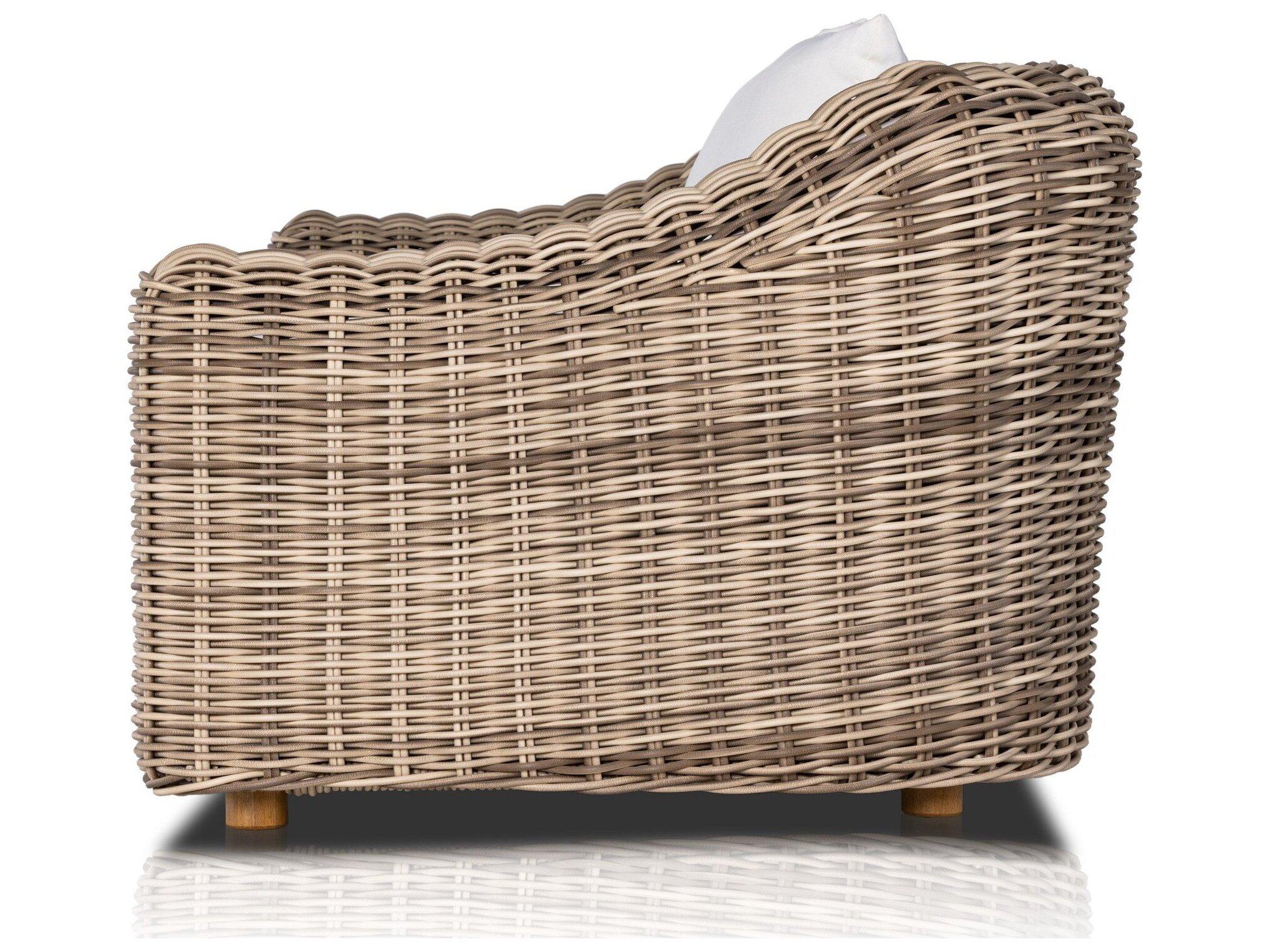 Four Hands Outdoor Pembrook Venao Ivory / Natural Teak / Chunky Sand Woven Sofa
