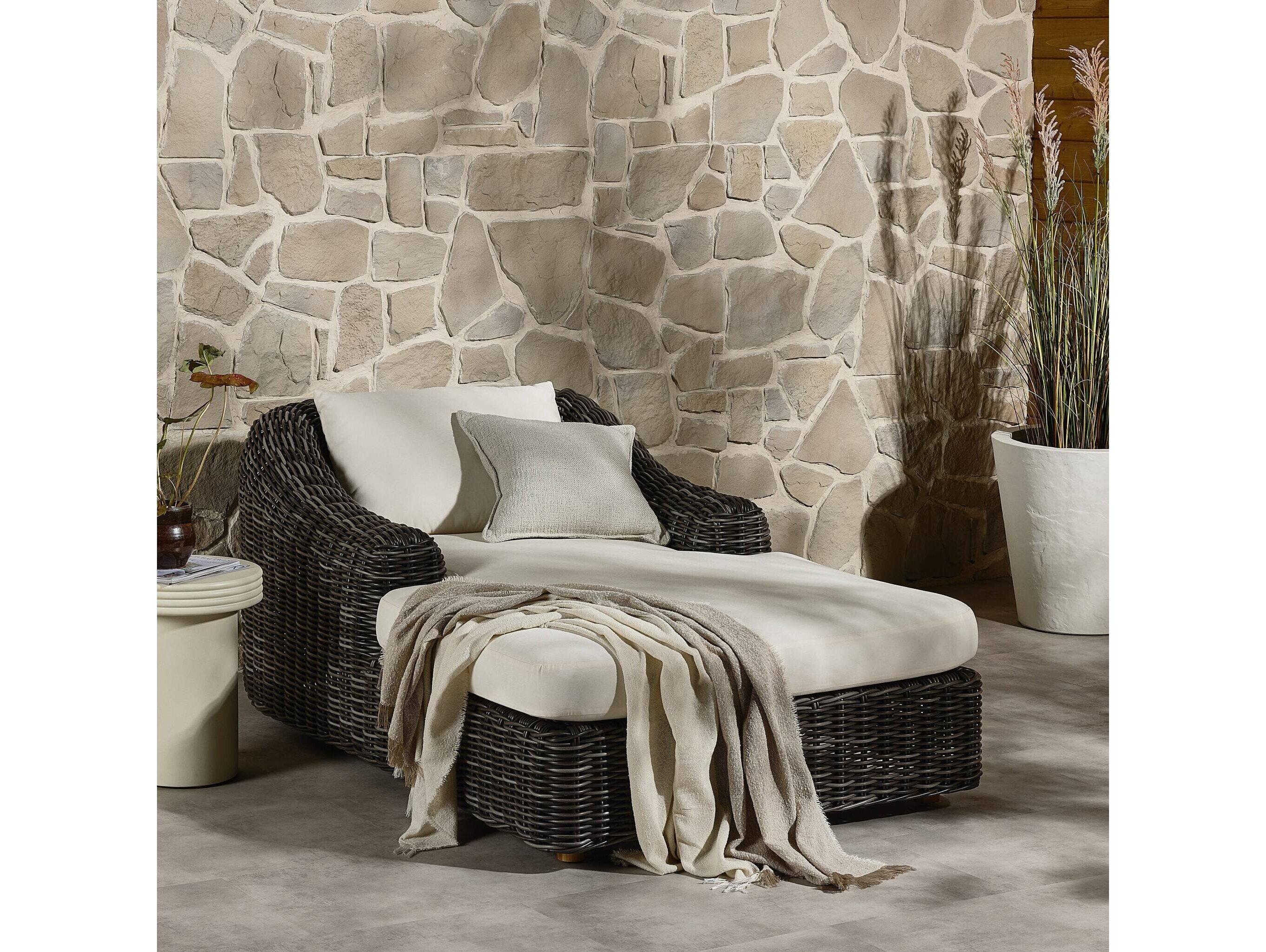 Four Hands Outdoor Pembrook Wicker Cushion Chaise Lounge