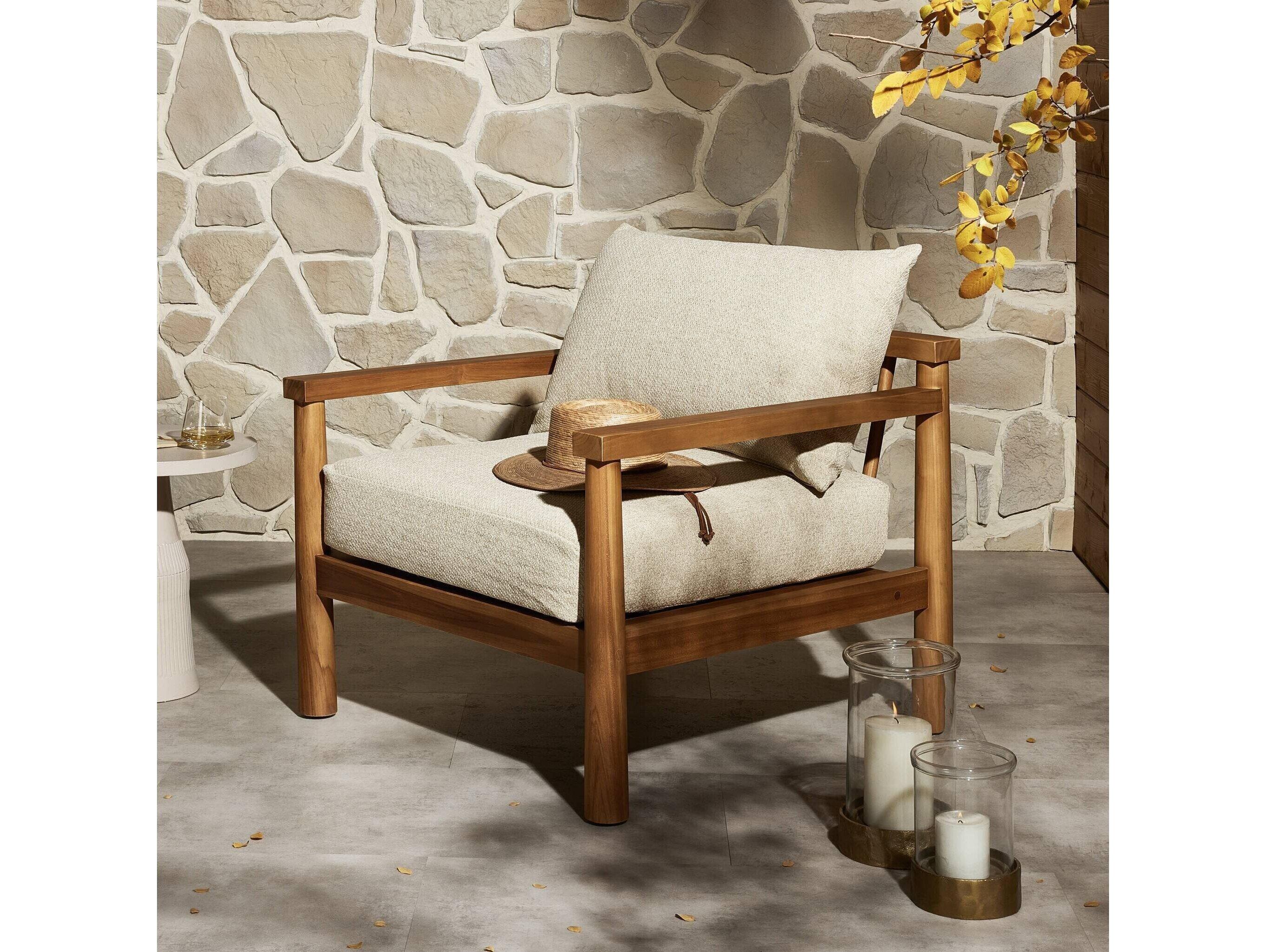 Four Hands Outdoor Barrington Irvine Natural Teak Lounge Chair