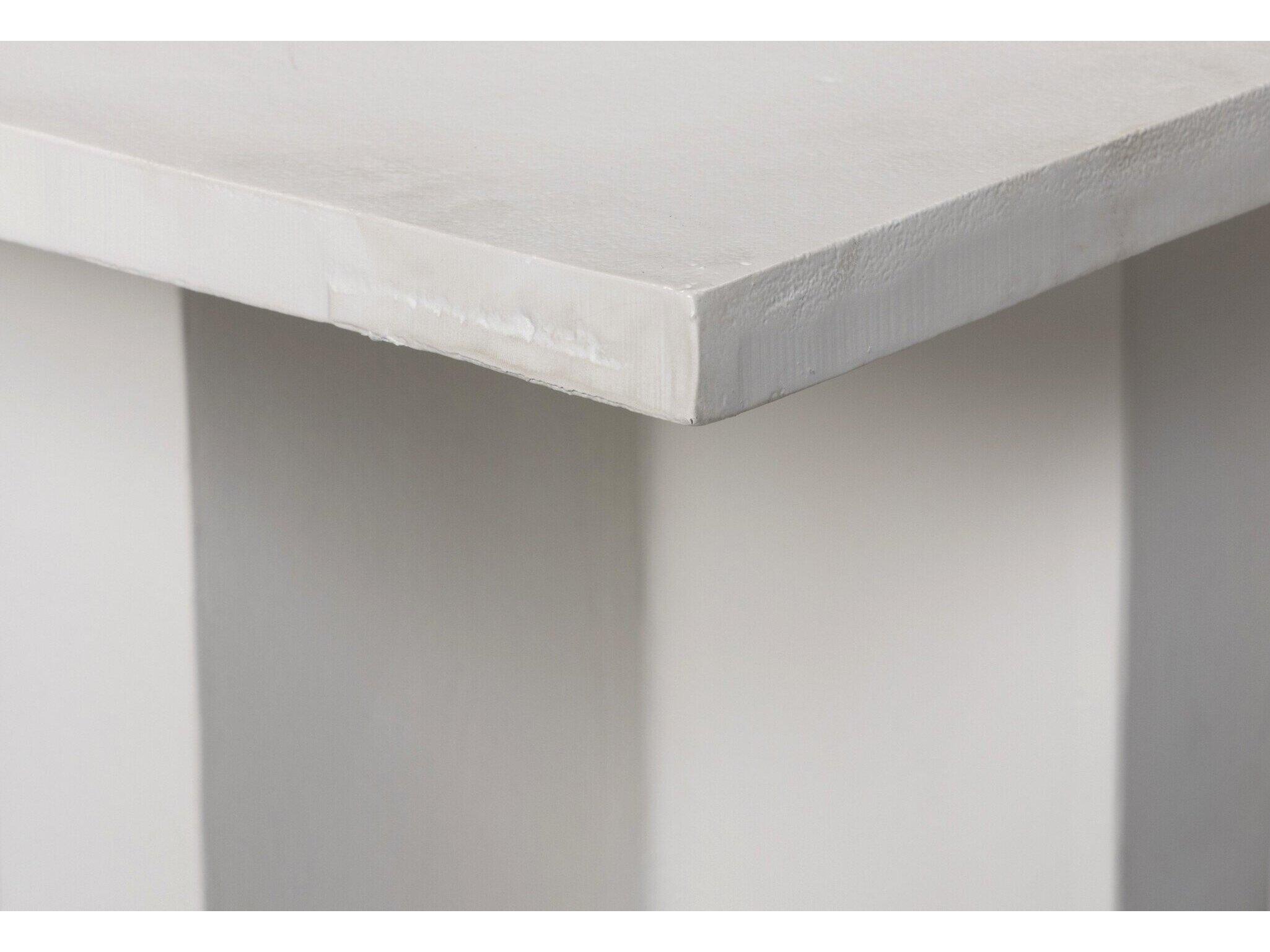 Four Hands Outdoor Marlow Terrell Matte White Aluminum 54.5" x 29"D Rectangular Coffee Table